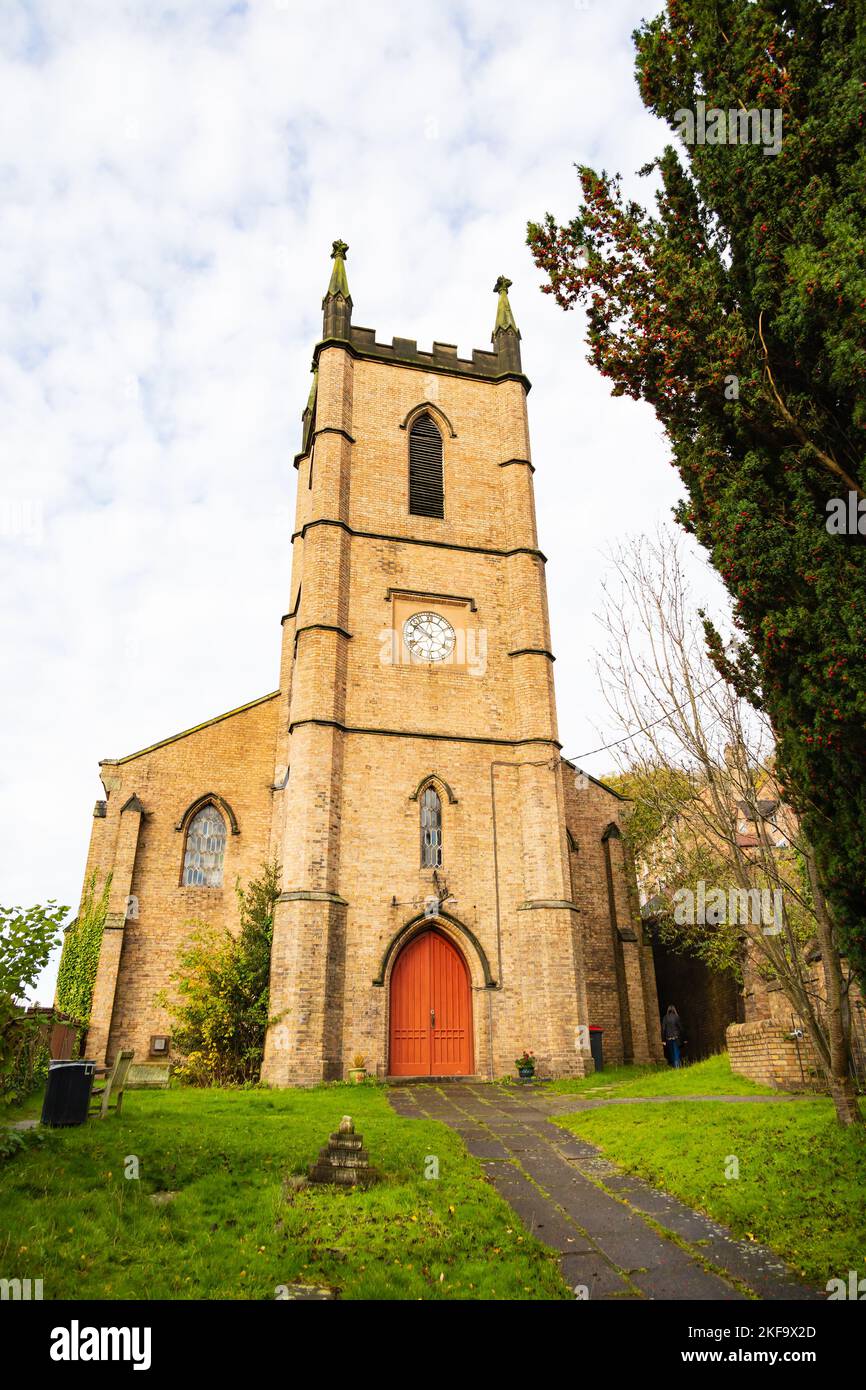 St. Luke's Episcopal Pfarrkirche. Church Hill, Ironbridge, Shropshire, England Stockfoto
