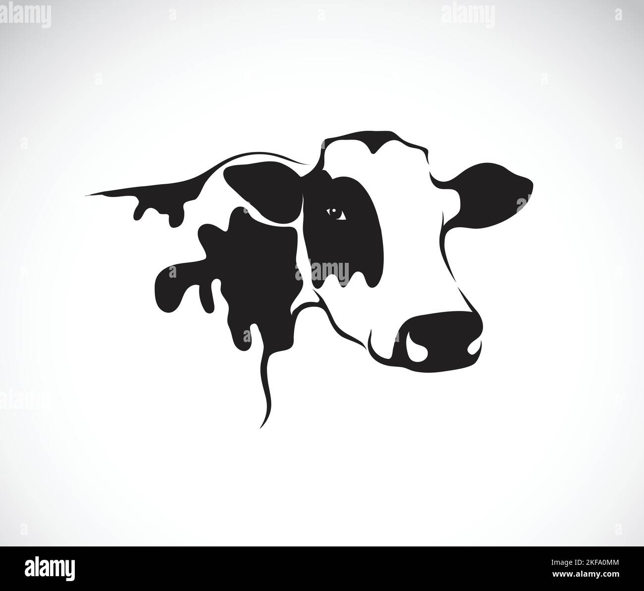Vektorbild einer Kuh auf weißem Hintergrund. Leicht editierbare Vektorgrafik mit Ebenen. Wilde Tiere. Stock Vektor