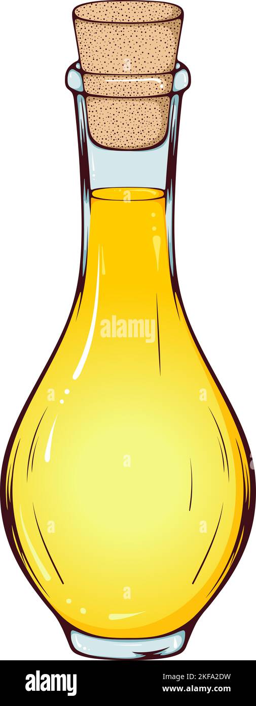 Flasche mit Pflanzenölfarbe Stock Vektor