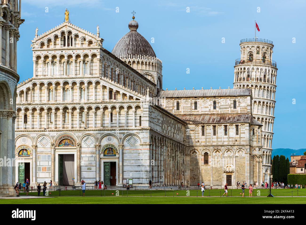 Historische Denkmäler auf dem Platz der Wunder in Pisa Stockfoto