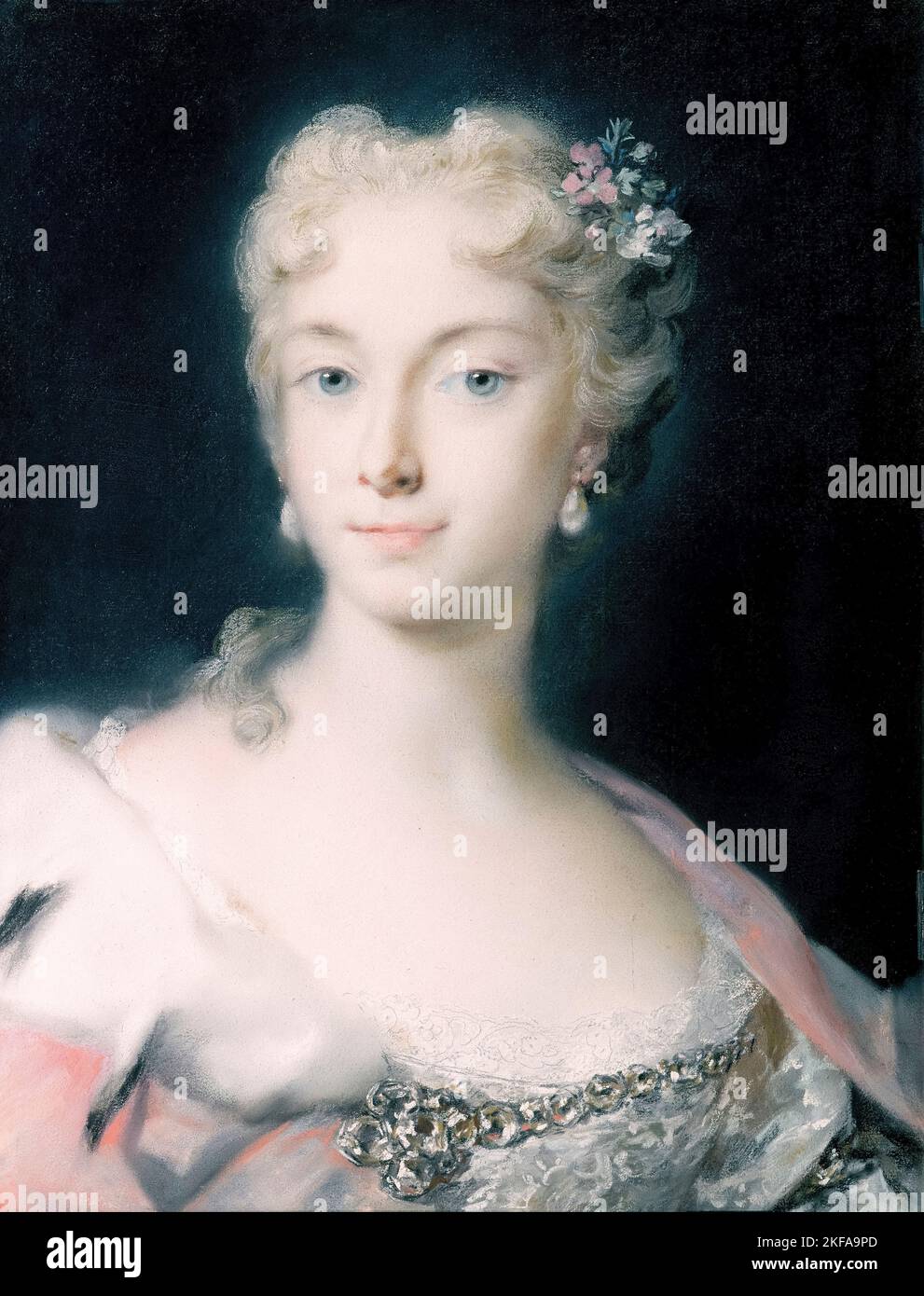 Maria Theresia (1717-1780), Erzherzogin von Österreich, Königin von Ungarn und Böhmen, Heilige Römische Kaiserin, Pastellportrait von Rosalba Carriera, 1730 Stockfoto