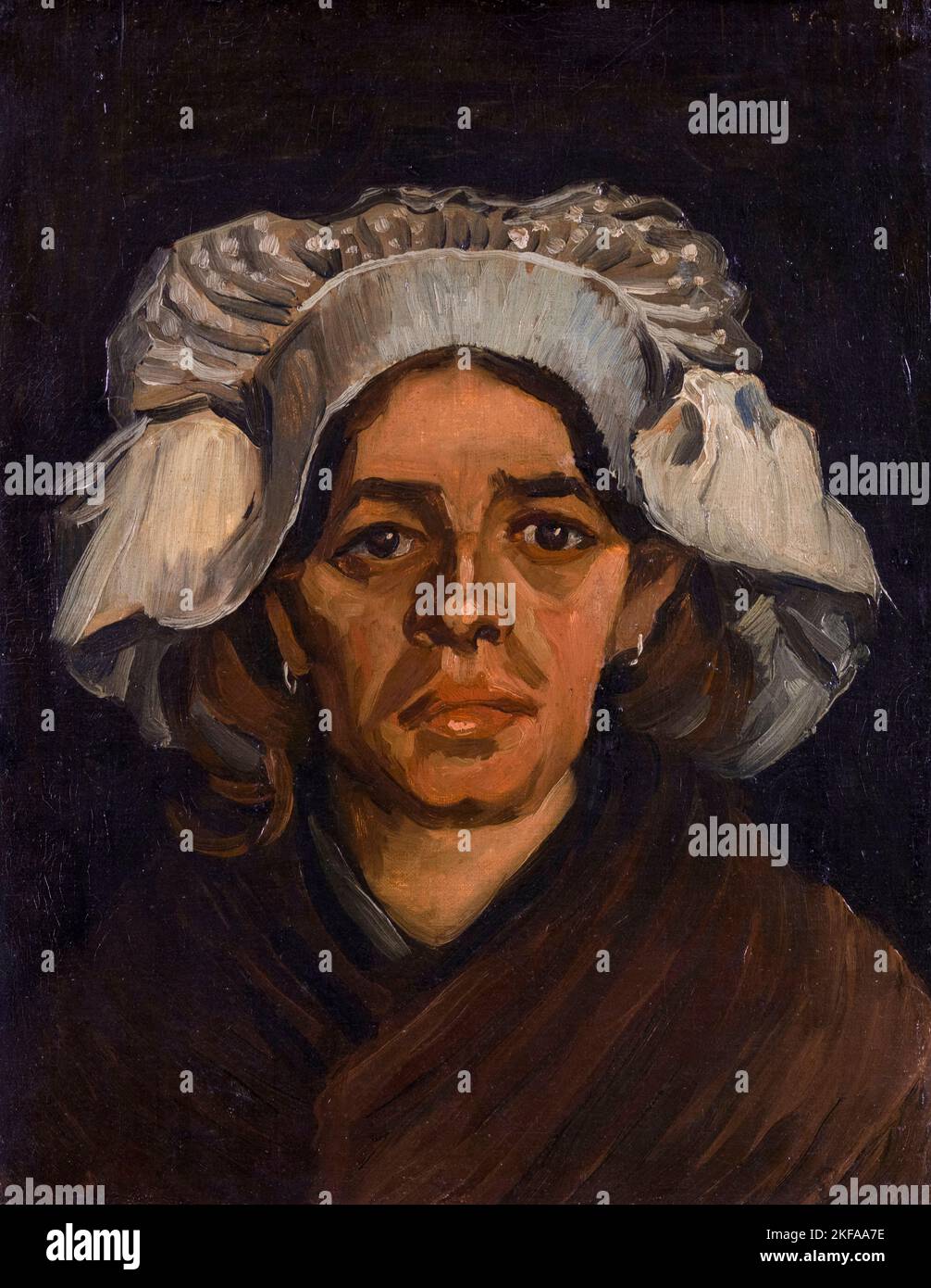 Vincent van Gogh, Kopf einer Frau (Gordina de Groot), Porträt in Öl auf Leinwand, 1885 Stockfoto