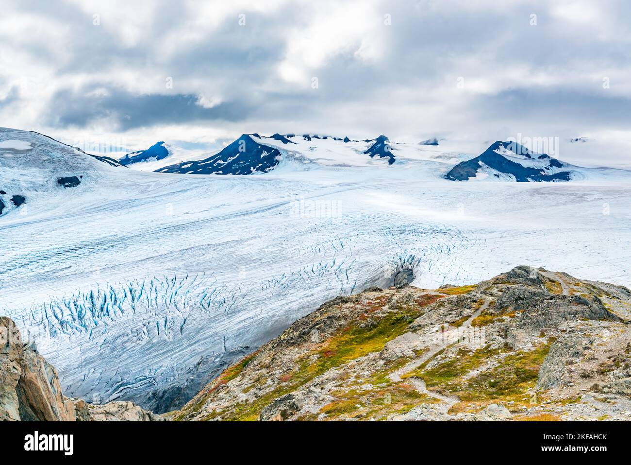 Verlassen Sie den Glacier and Harding Ice Field im Kenai Fjords National Park in der Nähe von Seward, Alaska Stockfoto
