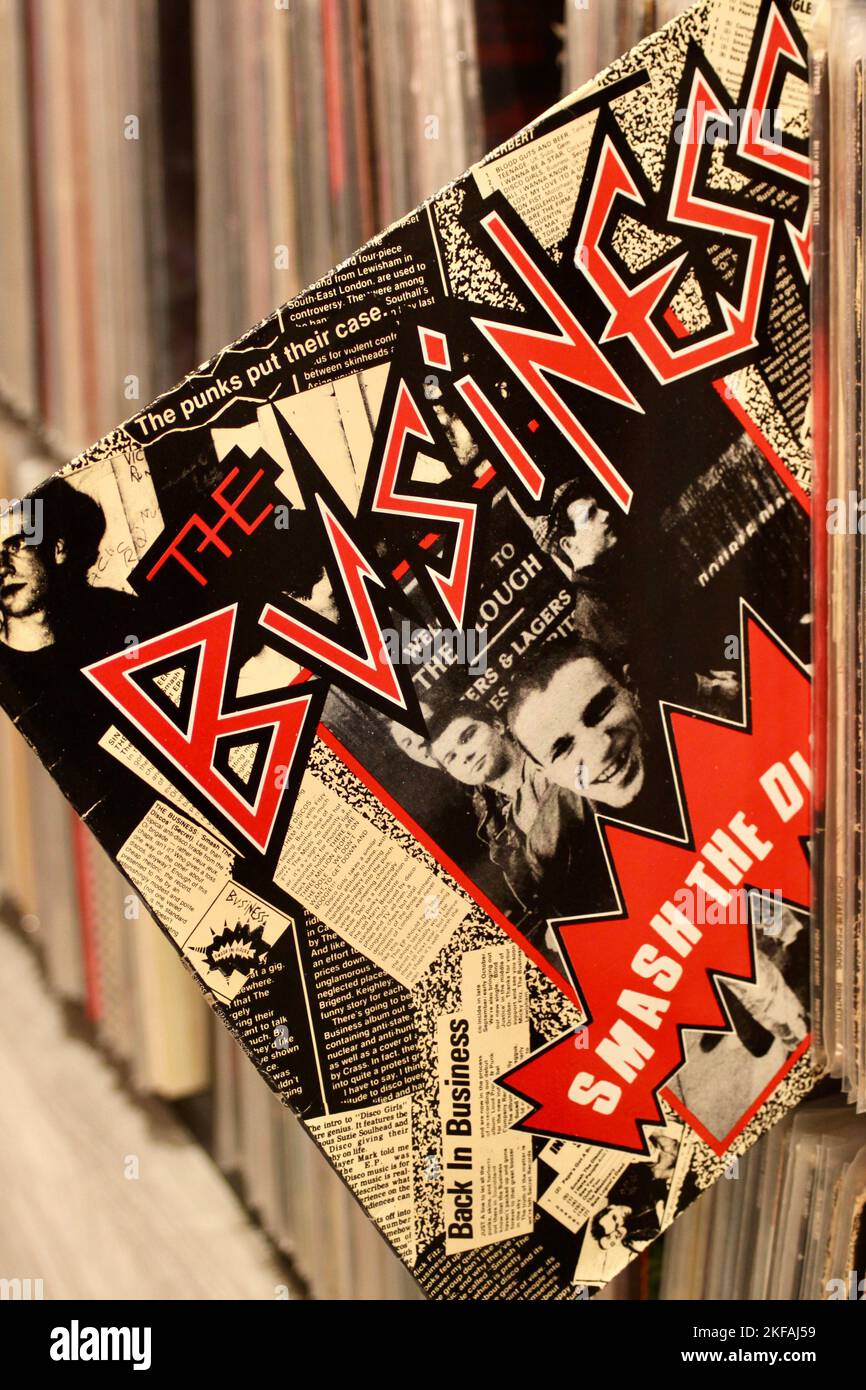 The Business Smash the Discos Album auf Vinyl-Format Stockfoto