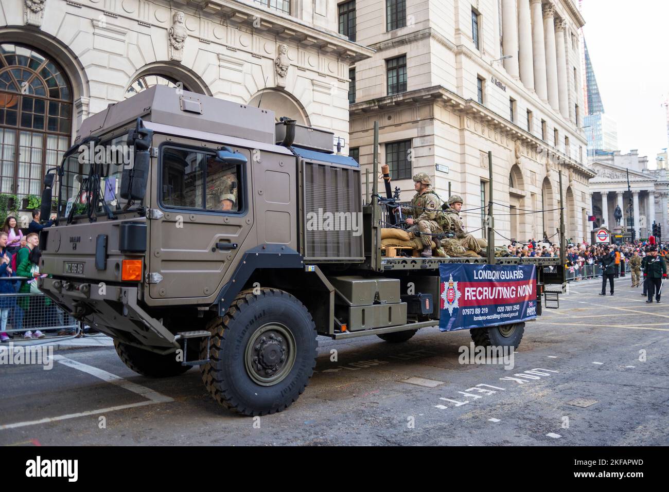 1. Bataillon London Guards Armeestruck bei der Lord Mayor's Show Parade in der City of London, Großbritannien Stockfoto