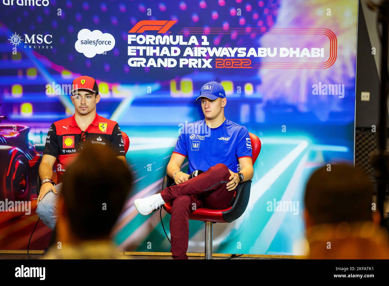 firo : 11/17/2022, Motorsport, Formel 1, Formel 1, Saison 2022, GP von Abu DHABI, VAE, Formel 1 Etihad Airways Abu Dhabi Grand Prix 2022, 22. Lauf der FIA Formel 1 Weltmeisterschaft 2022, auf dem Yas Marina Circuit, in Yas Island, Abu Dhabi, SCHUMACHER Mick (ger), Haas F1 Team VF-22 Ferrari, Portrait Stockfoto