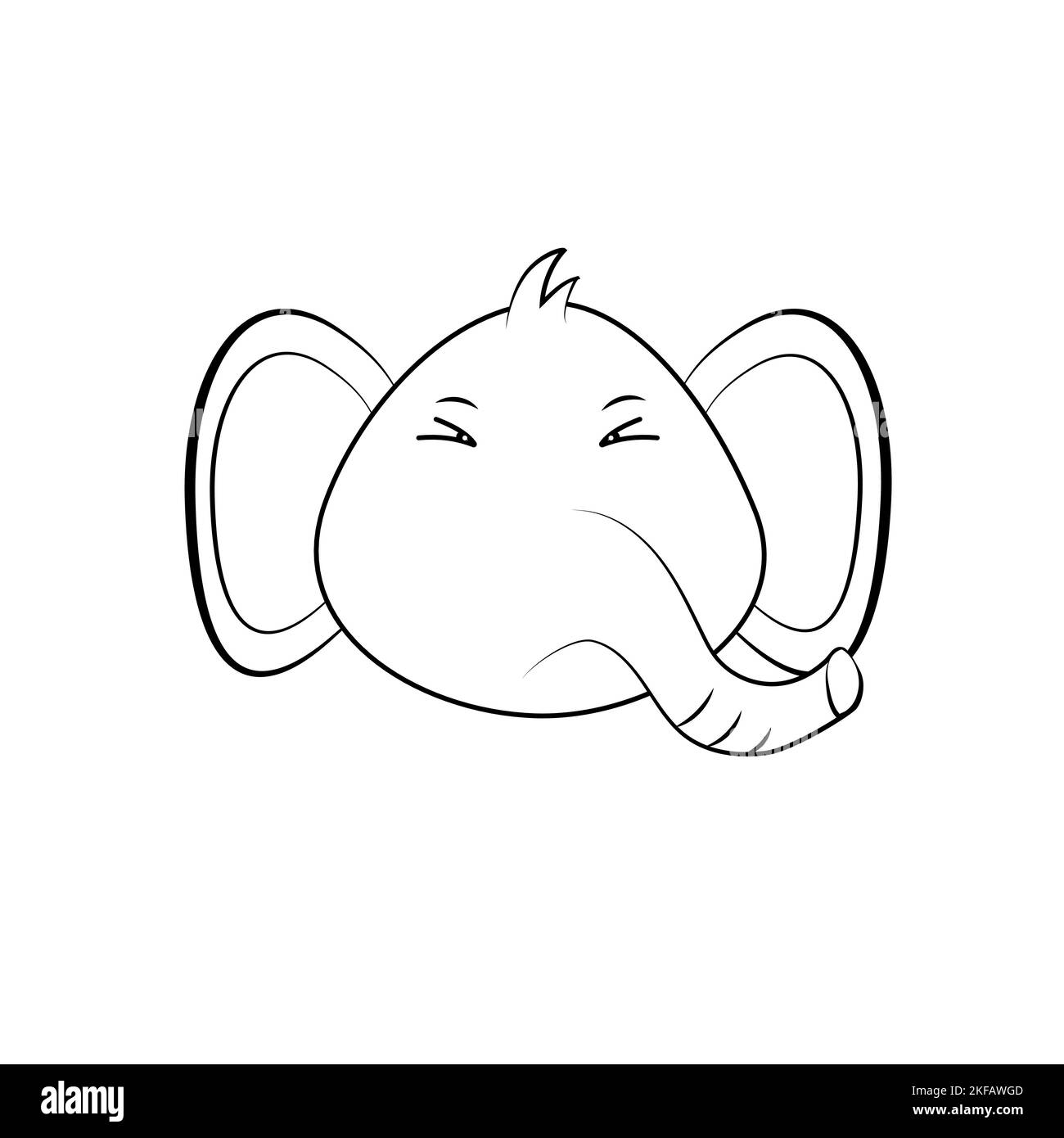 Niedliche Elefant Sitzende Vektor-Symbol Illustration. Elefant Maskottchen Cartoon Charakter. Animal Icon Concept White Isoliert. Flacher Cartoon-Stil Stock Vektor