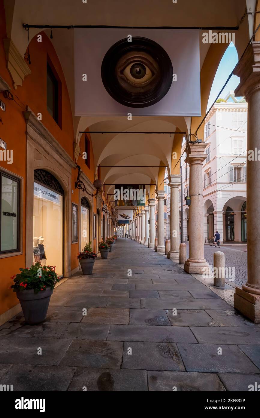 Portico del Collegio, Modena Stockfoto