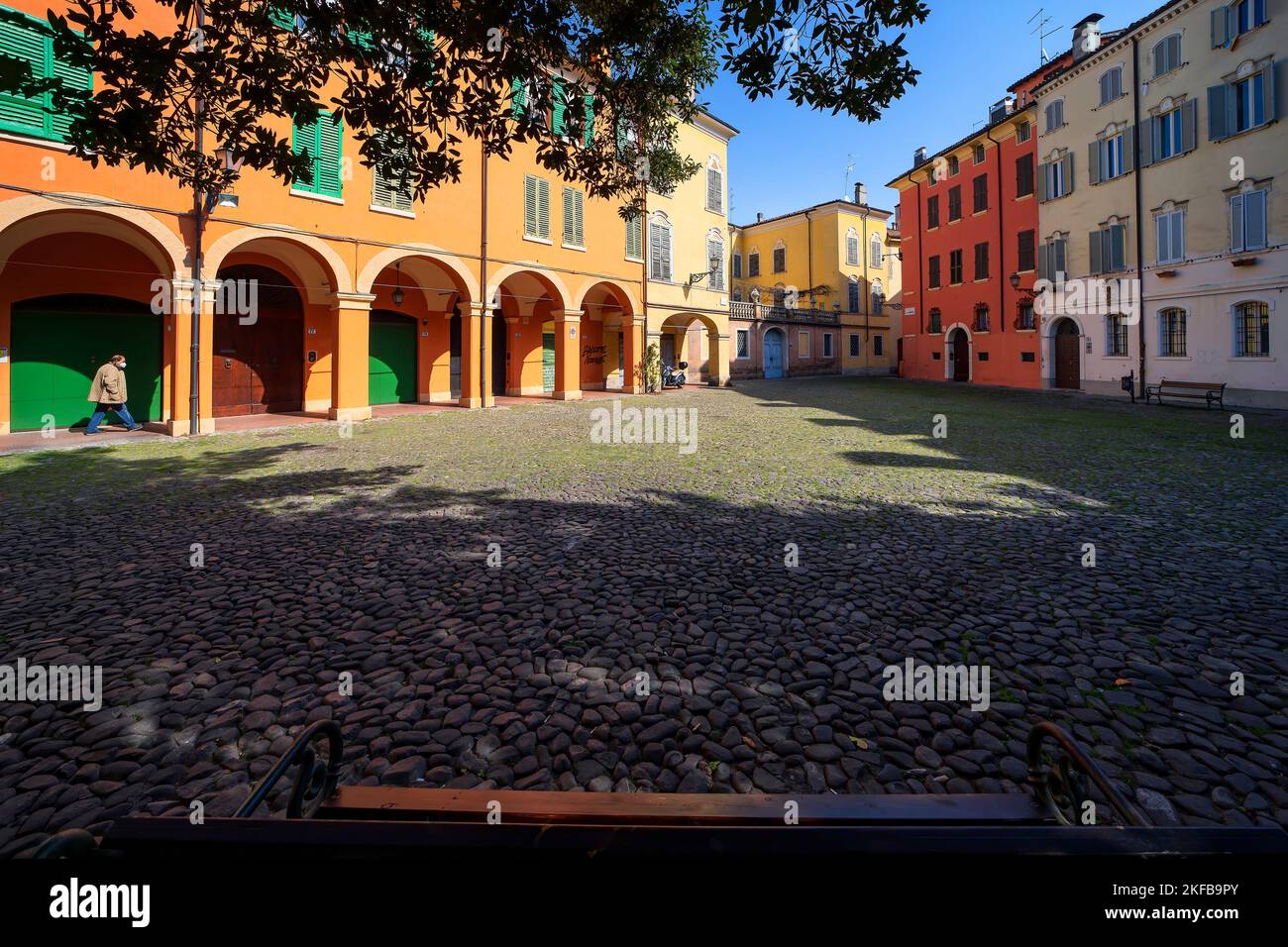 Piazza della Pomposa, Modena Stockfoto