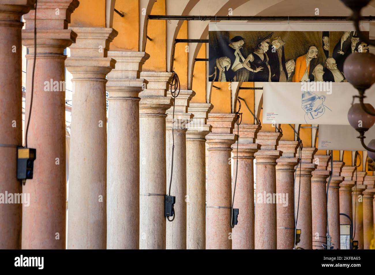 Portico del Collegio, Modena Stockfoto