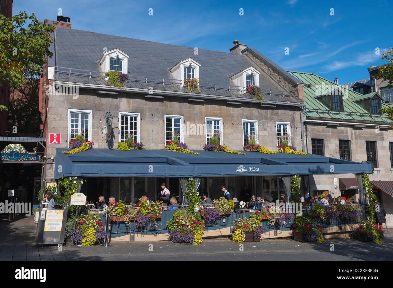 Jardin Nelson Restaurant, Montreal, Quebec, Kanada Stockfoto