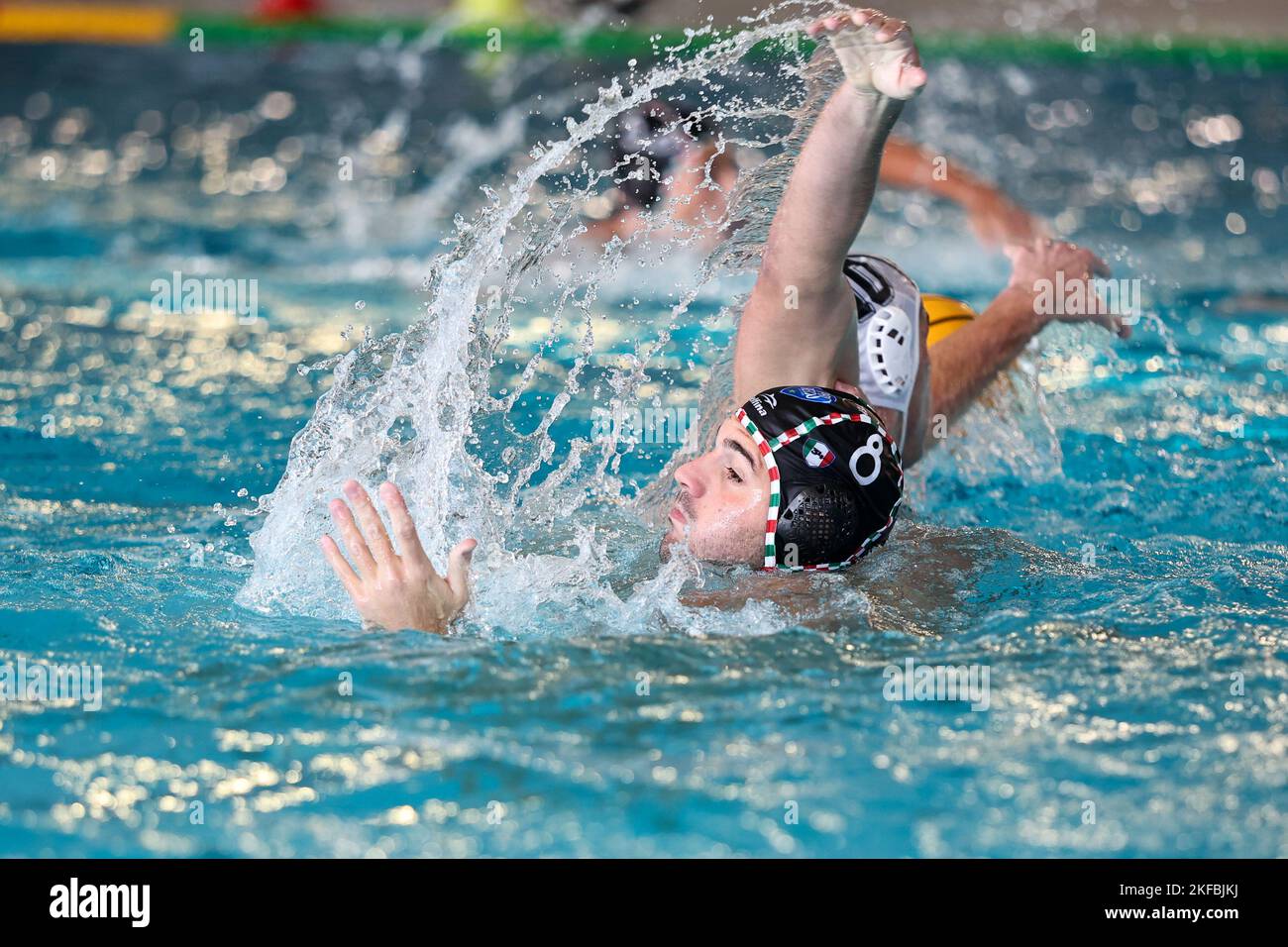 Rom, Italien. 17.. November 2022. Giacomo Cannella (Pro Recco) während der Distretti Ecologici Nuoto Roma gegen Pro Recco, Wasserball Italienische Serie A Spiel in Rom, Italien, November 17 2022 Quelle: Independent Photo Agency/Alamy Live News Stockfoto