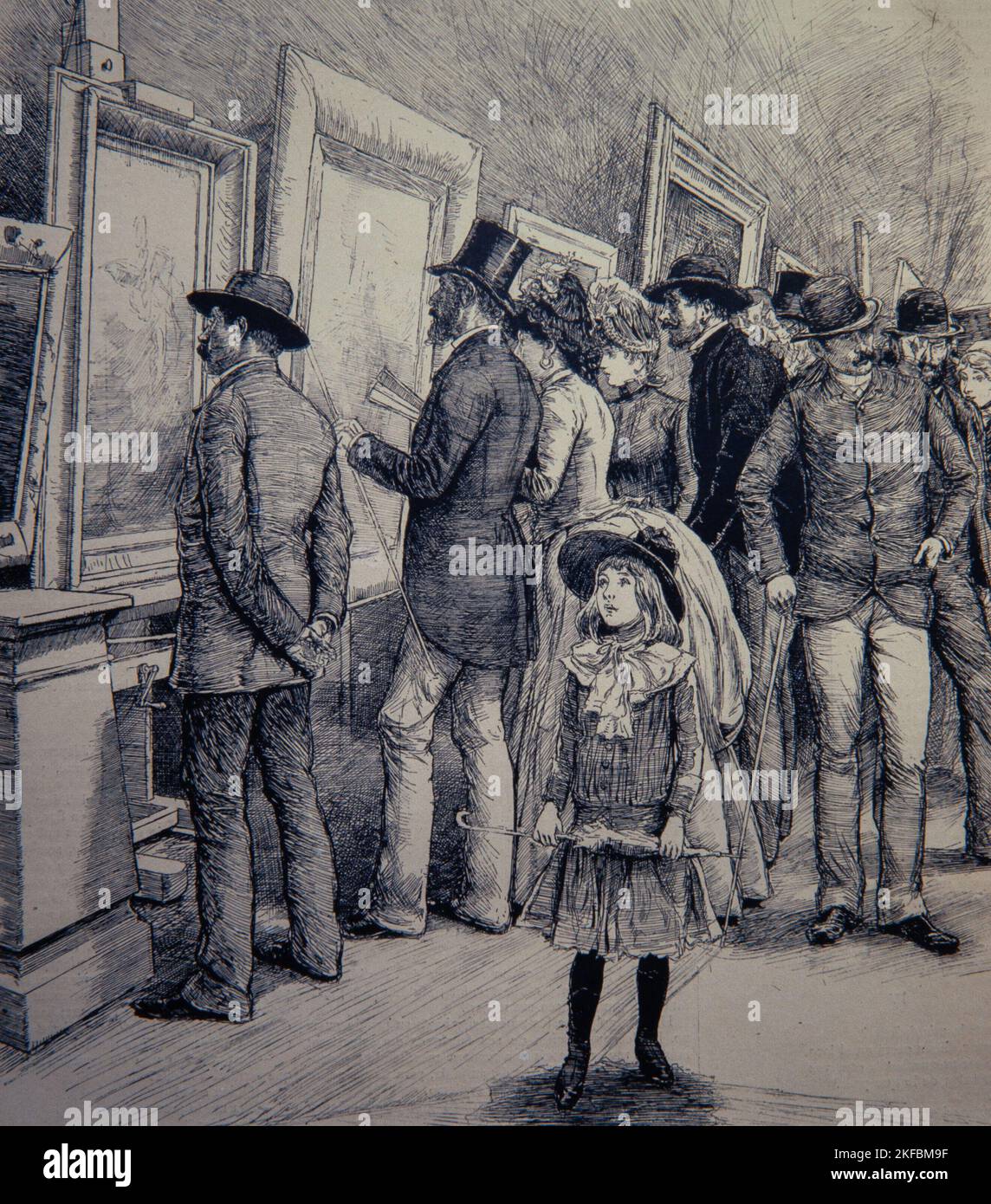 J.LLUIS PELLICER/ EXPOSICIÓN DE PINTURA, 1886. DIBUJO. MUSEO DE HISTORIA DE BARCELONA. Stockfoto