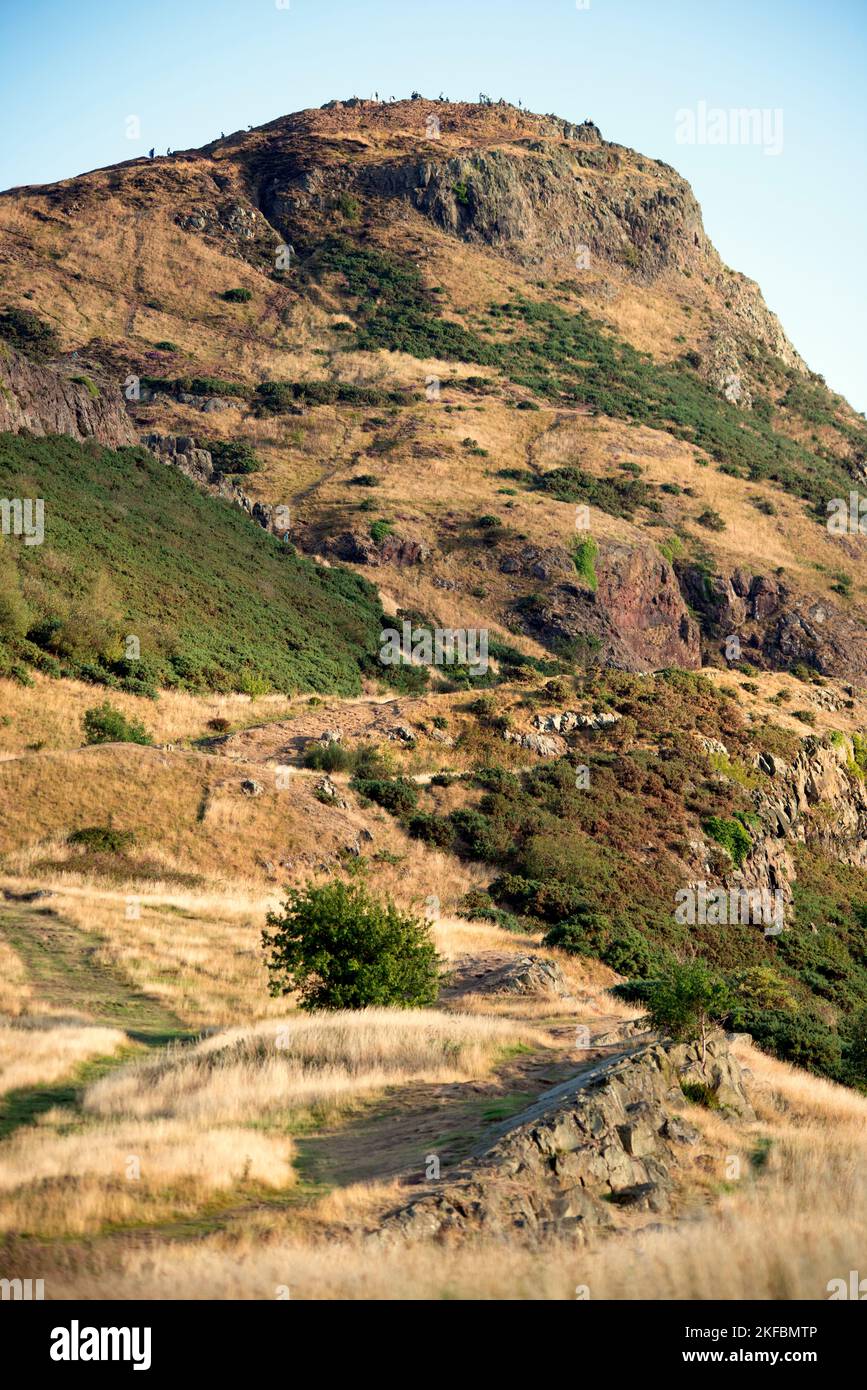 Arthur's Sitz, inaktiver Vulkan im Zentrum von Edinburgh, Schottland Stockfoto