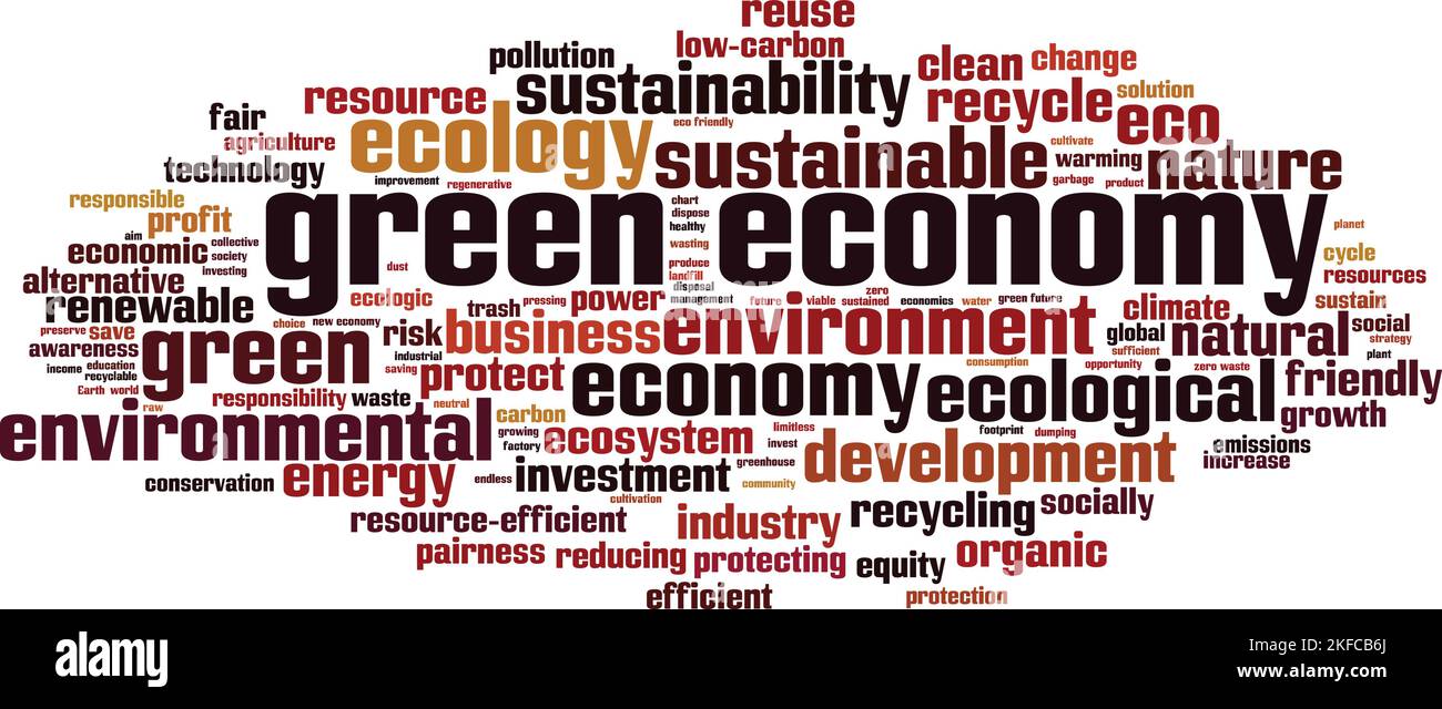 Green Economy Word Cloud-Konzept. Collage aus Worten über grüne Wirtschaft. Vektordarstellung Stock Vektor