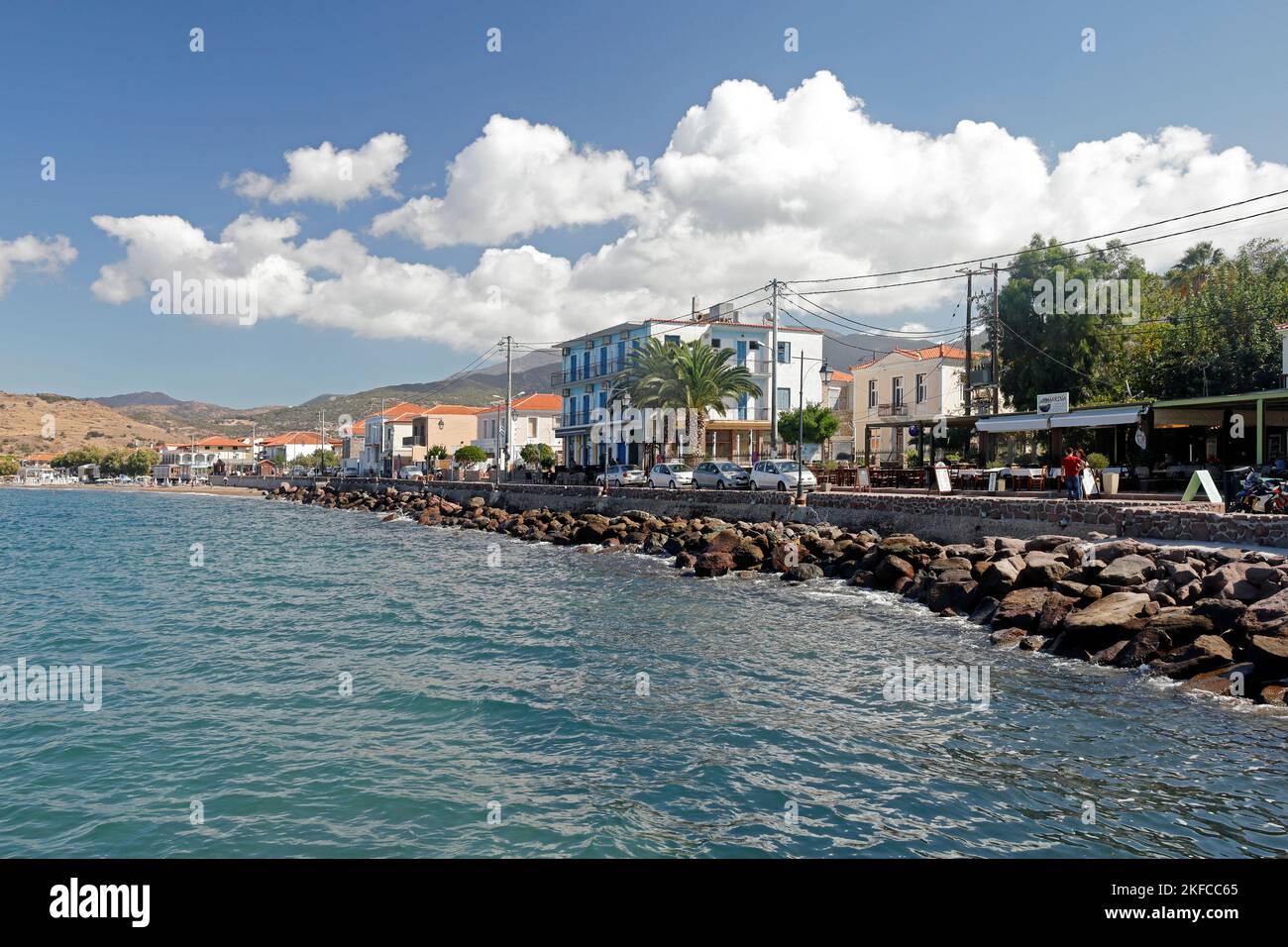 Petra Dorf am Meer. Oktober 2022. Herbst Stockfoto
