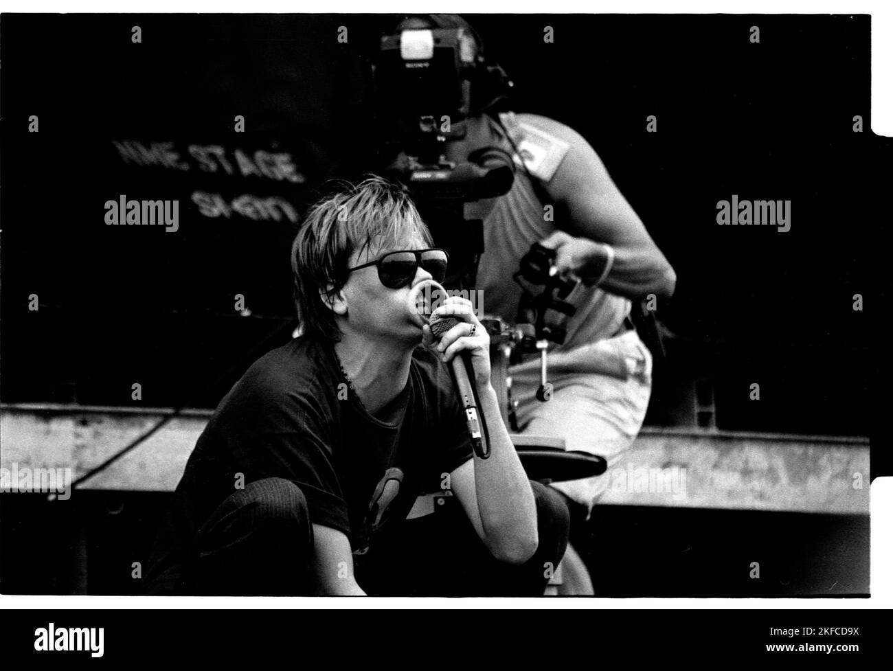 Tyler Willman von Green Apple Quick Step auf der NME-Bühne beim Glastonbury Festival, Pilton, England, Juni 27 1994. Foto: ROB WATKINS Stockfoto