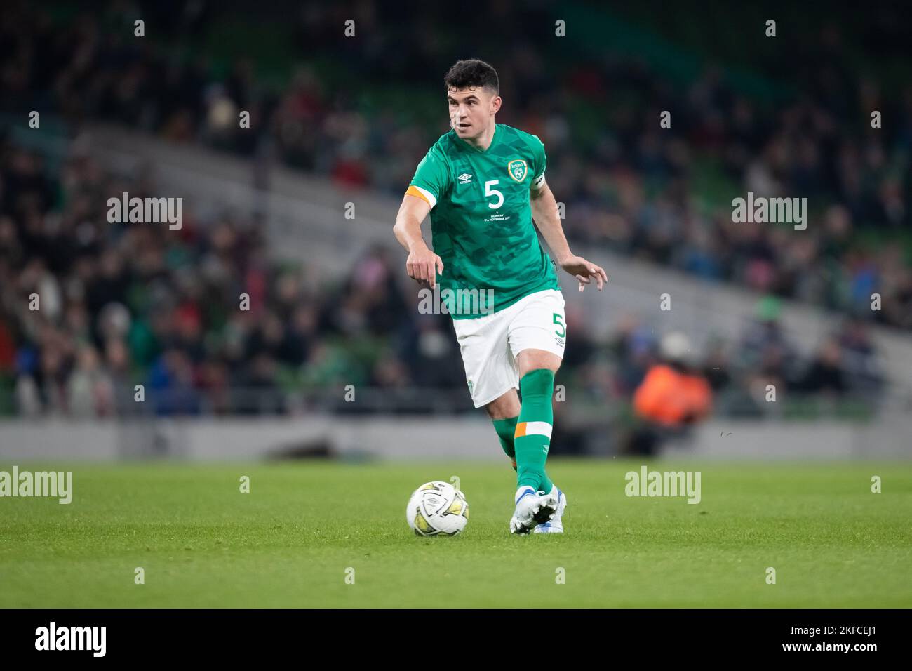 Dublin, Irland. 17.. November 2022. Dublin, Irland, November 17. 2022 John Egan von der Republik Irland in Aktion beim internationalen Freundschaftsspiel zwischen der Republik Irland und Norwegen im Aviva Stadium in Dublin, Irland Dan O' Connor (Dan O' Connor/SPP) Quelle: SPP Sport Press Foto. /Alamy Live News Stockfoto