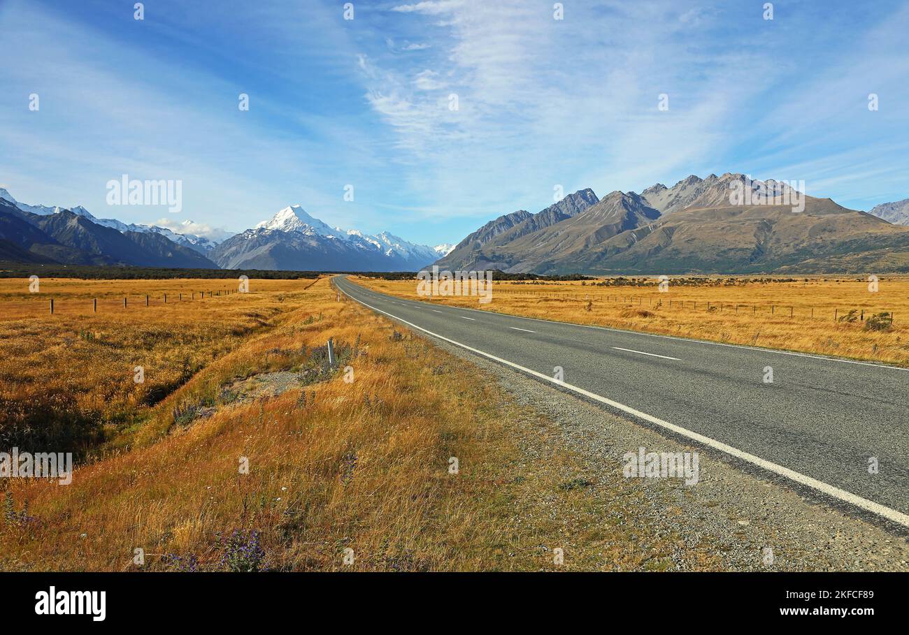 Mt Cook und Burnett Mountains - Neuseeland Stockfoto