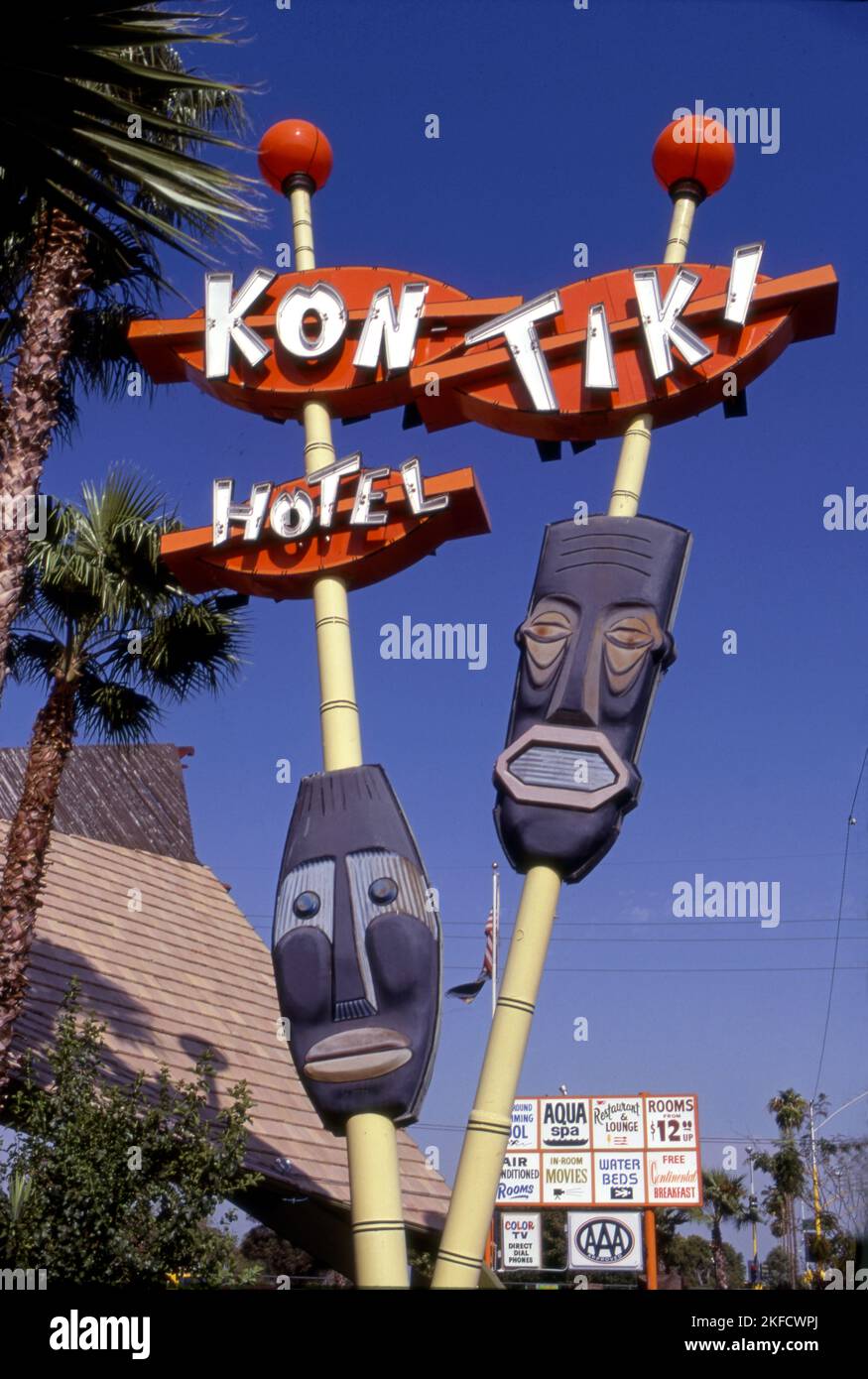 Vintage-Schild für das Kon Tiki Motel, Arizona Stockfoto