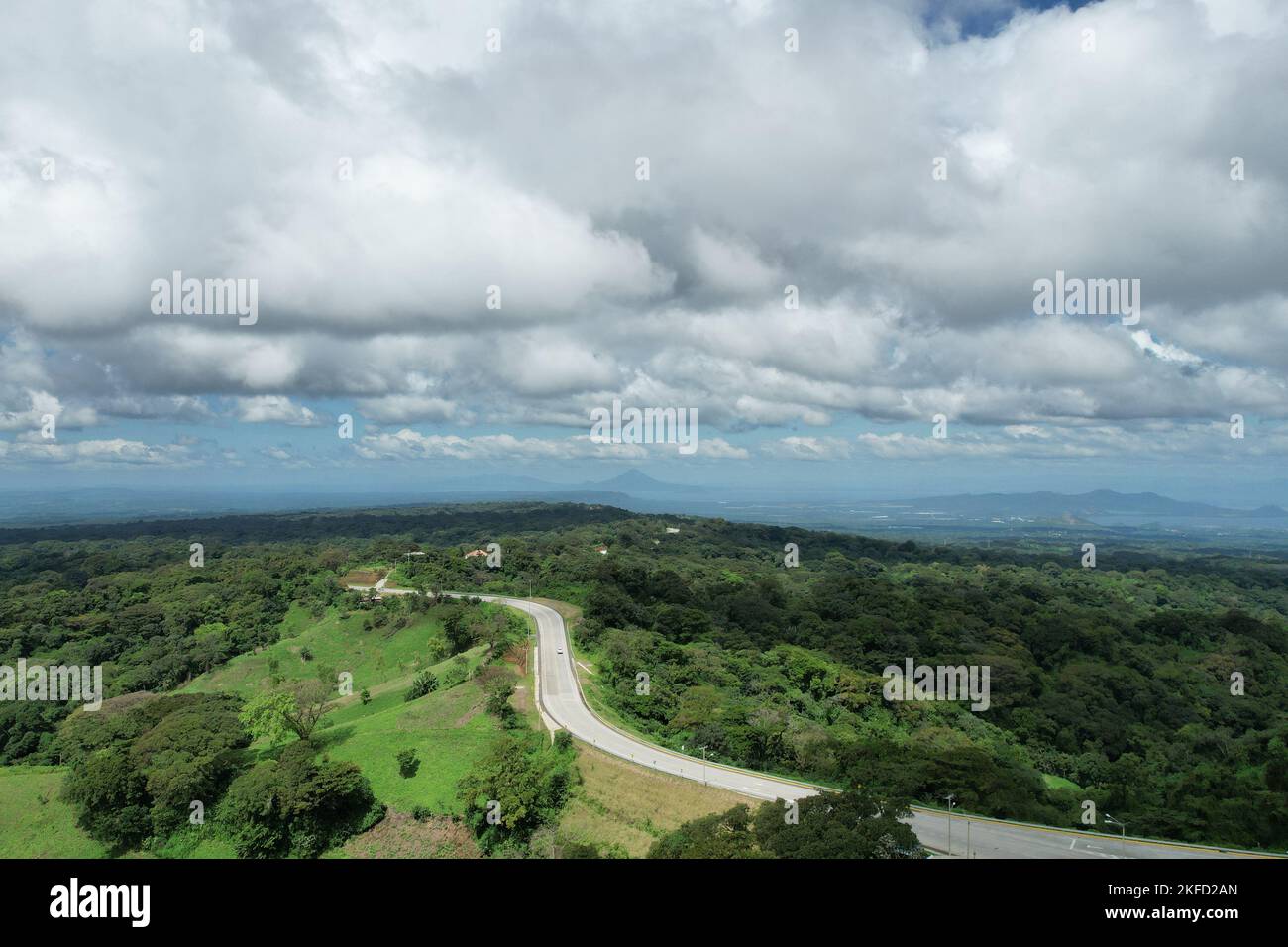 Moody Central america Panorama Landschaft Luftdrohne Ansicht Stockfoto