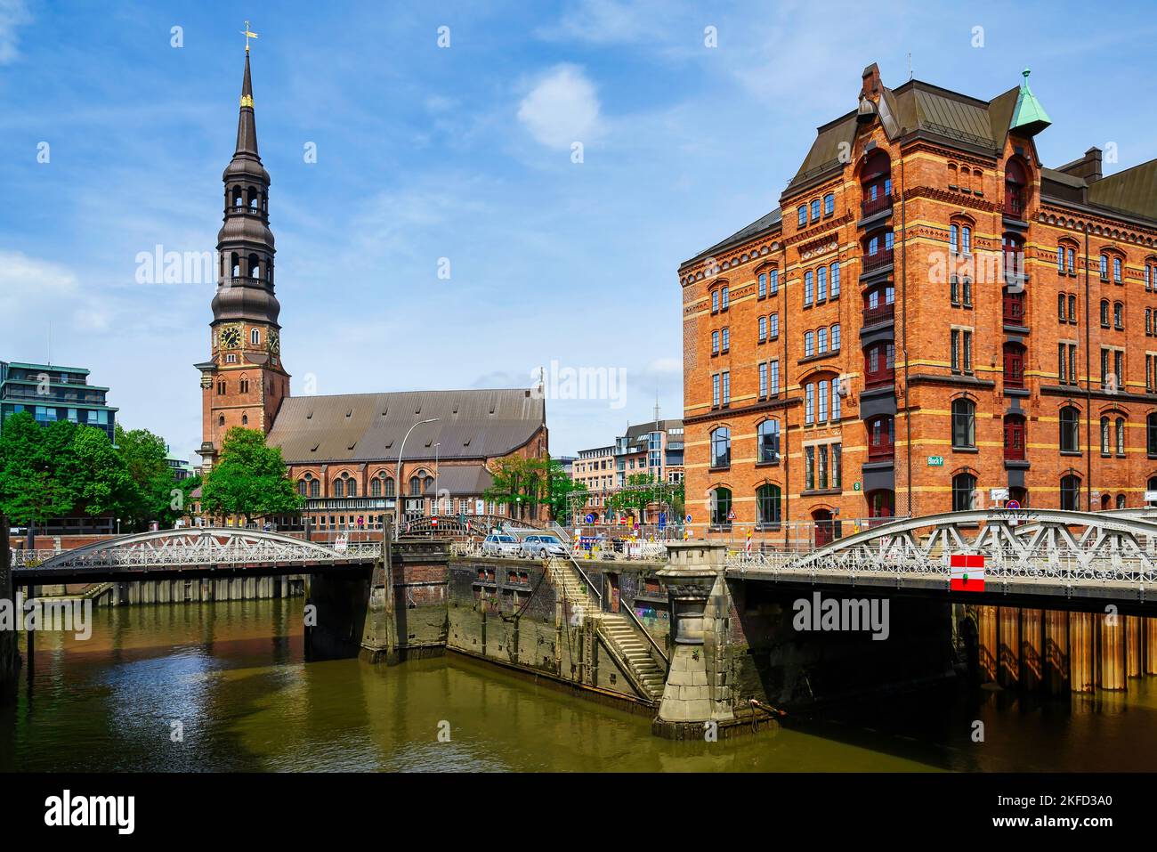 Das Wasserschloss im Hamburger Lagerhaus Stockfoto