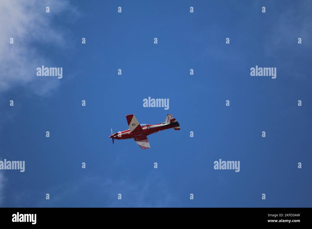 Das Team der Royal Australian Air Force (RAAF) Roulettes Formation zeigt Kunstflugvorstellung über Hobart Stockfoto