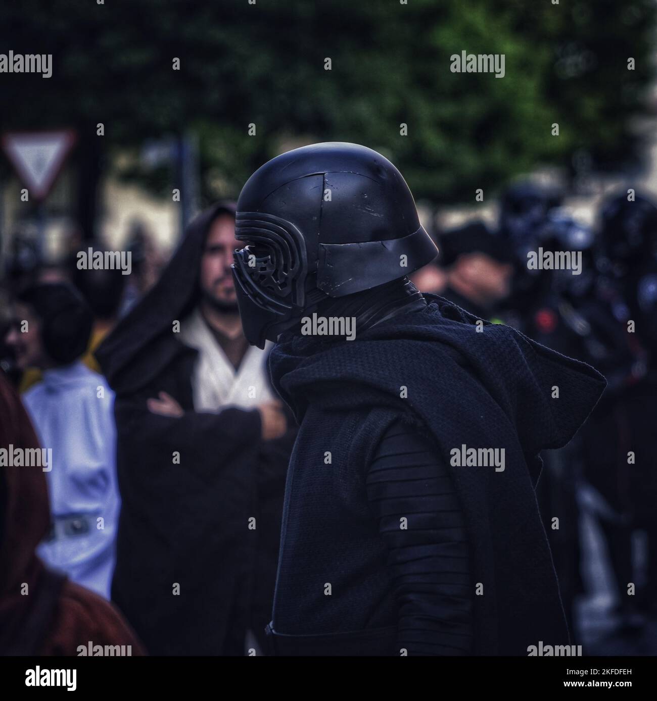 Eine Nahaufnahme eines Kylo Ren bei einem Fantasy-Festival Fuenlabrada. Stockfoto