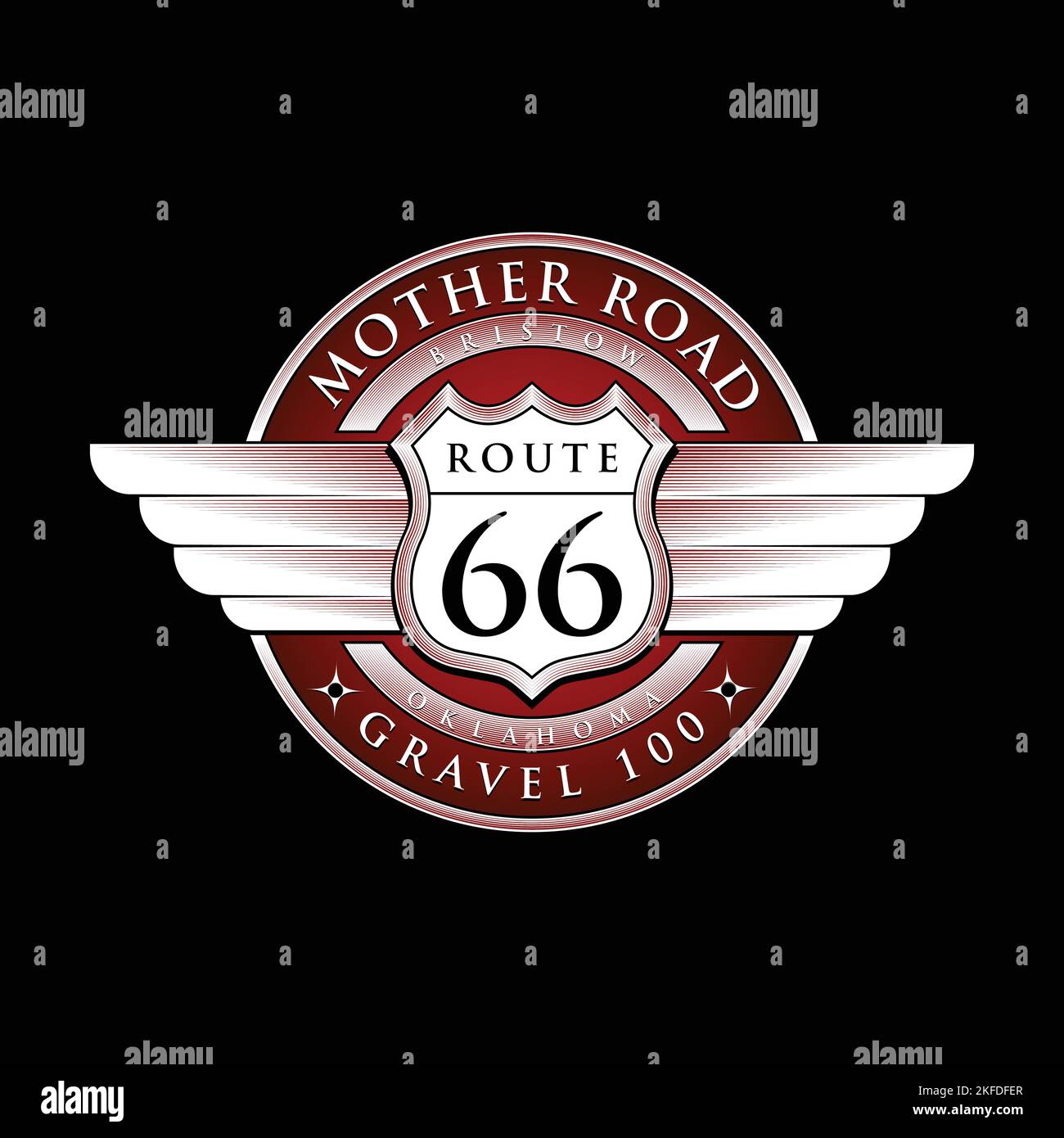 Route 66 Oklahoma Mother Road Stock Vektor