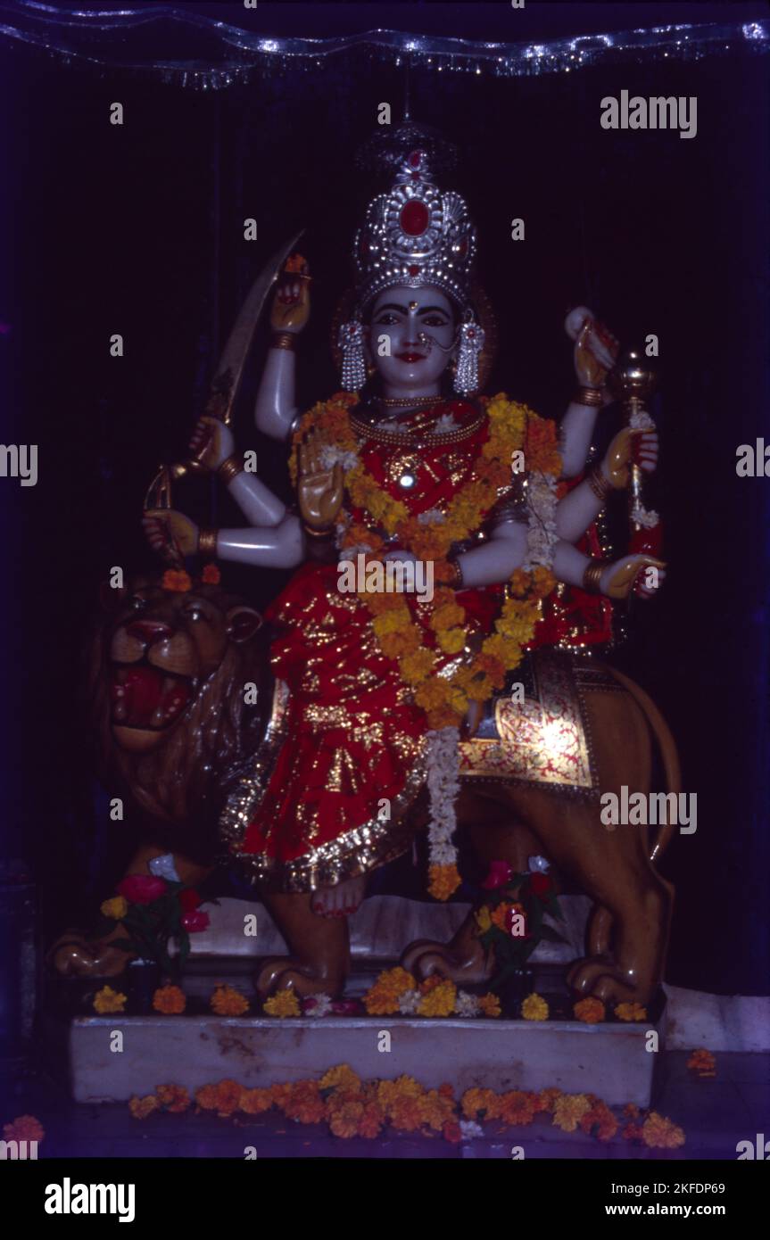 Durga Mata Idol, Ujjain, Madhya Pradesh, Indien Stockfoto