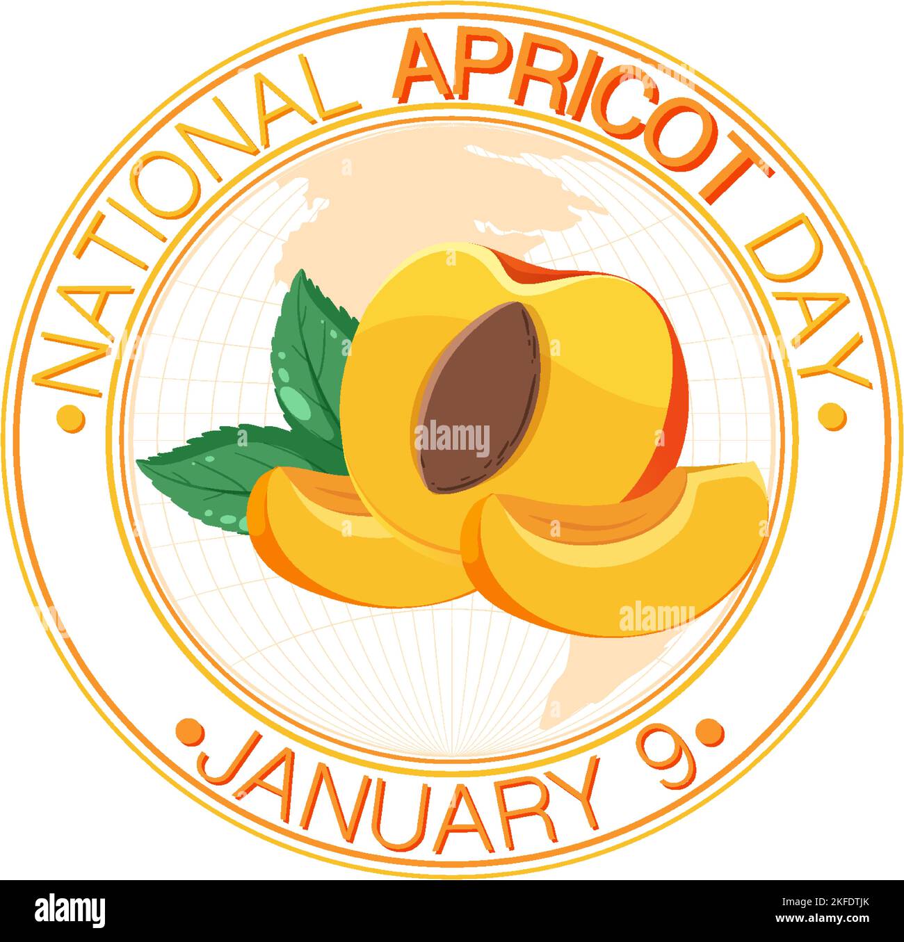 National Apricot Day Poster Design Illustration Stock Vektor