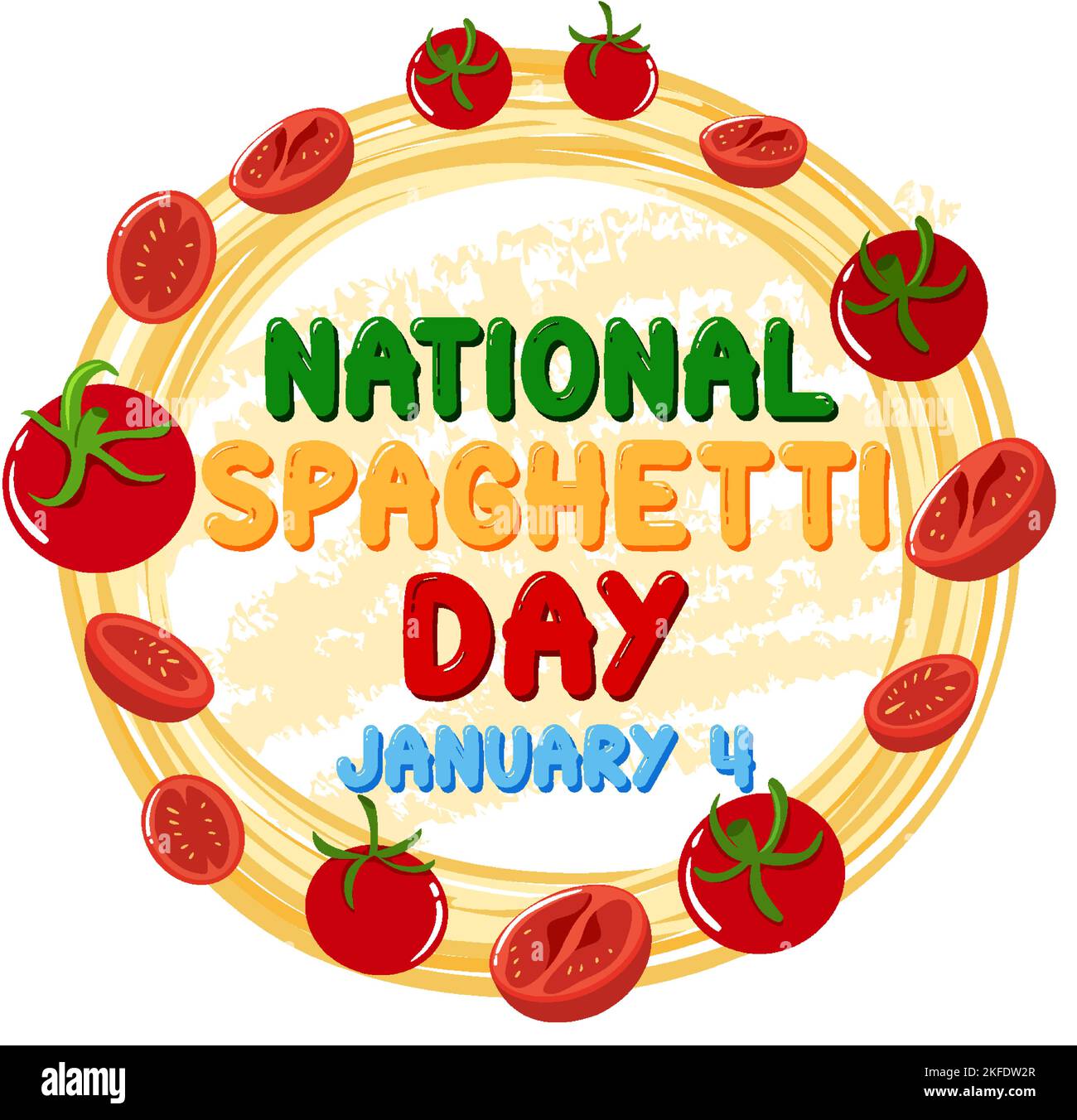 National Spaghetti Day Banner Design Illustration Stock Vektor