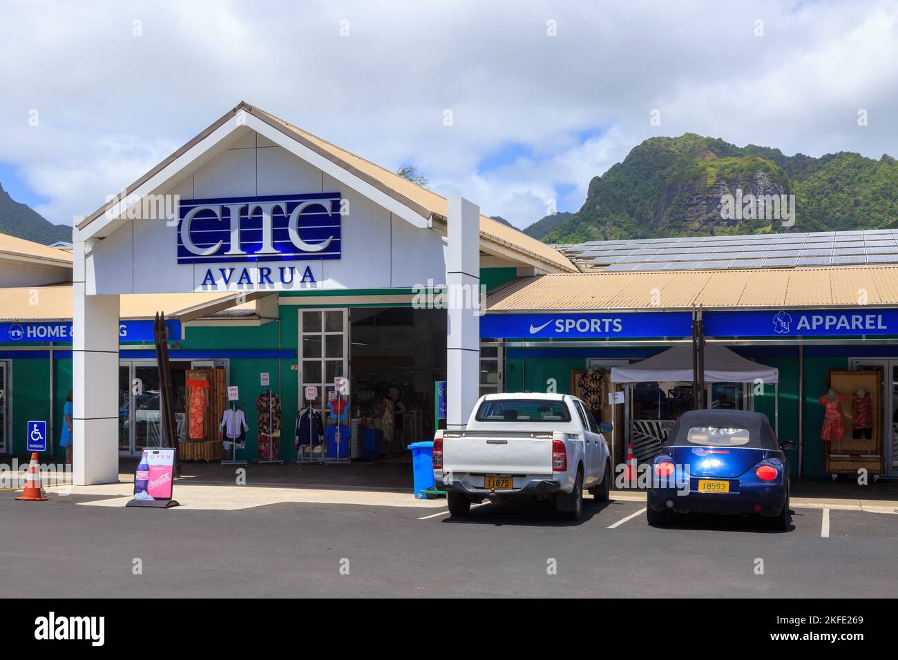Das CITC (Cook Islands Trading Corporation) Einkaufszentrum in der Stadt Avarua, Rarotonga, Cook Islands Stockfoto