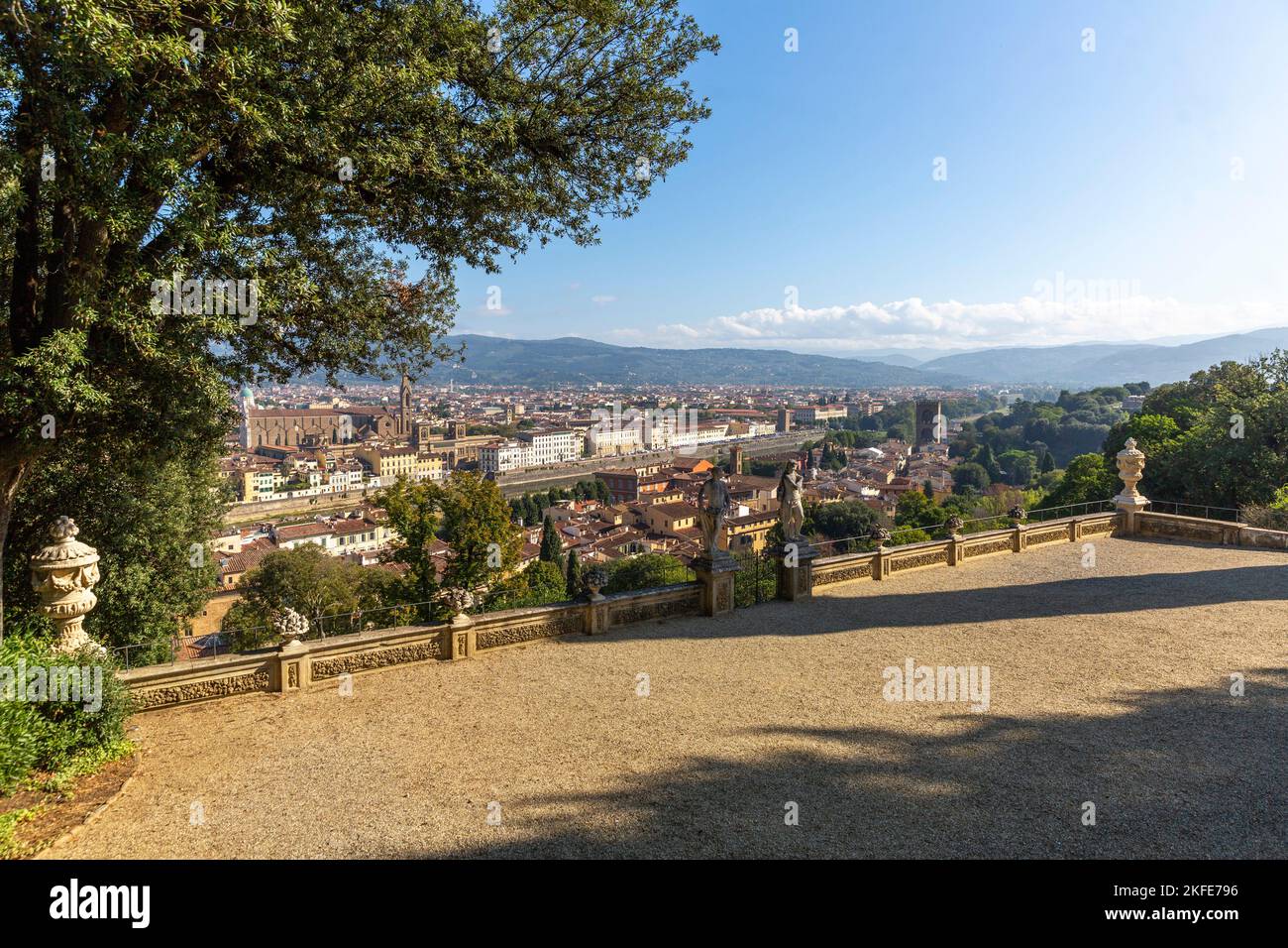 Blick auf Florenz vom Garten Bardini Stockfoto