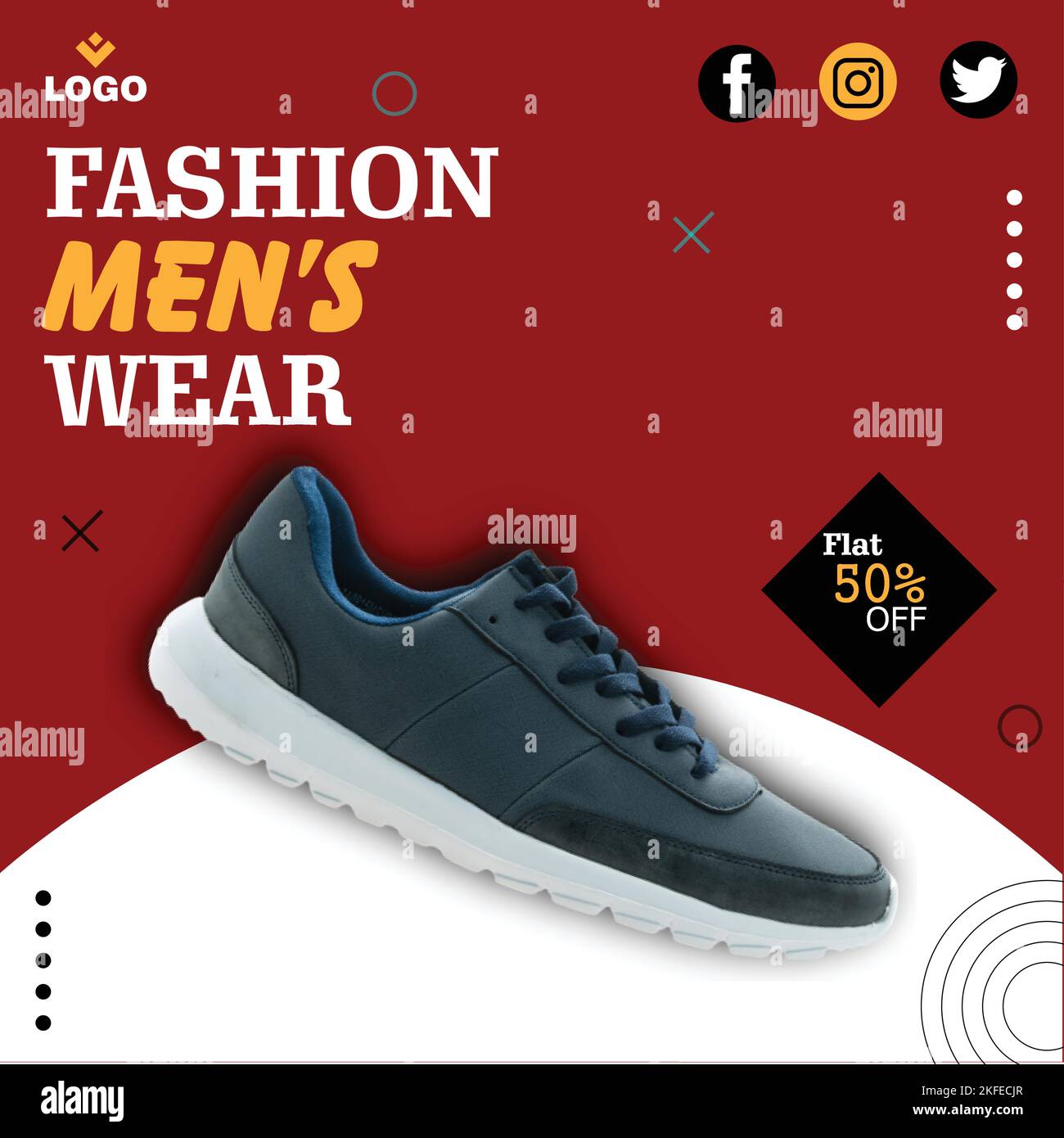 Social Media Post Vorlage Für Schuhe Sammlung Voll Bearbeitbare Vorlage Stock Vektor