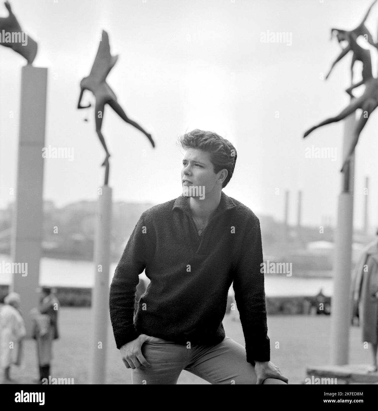 Cliff Richard. Britischer Sänger und Schauspieler. Geboren 1940. Bild 1961 bei einem Besuch in Stockholm, Schweden und Millesgården auf Lidingö. Stockfoto