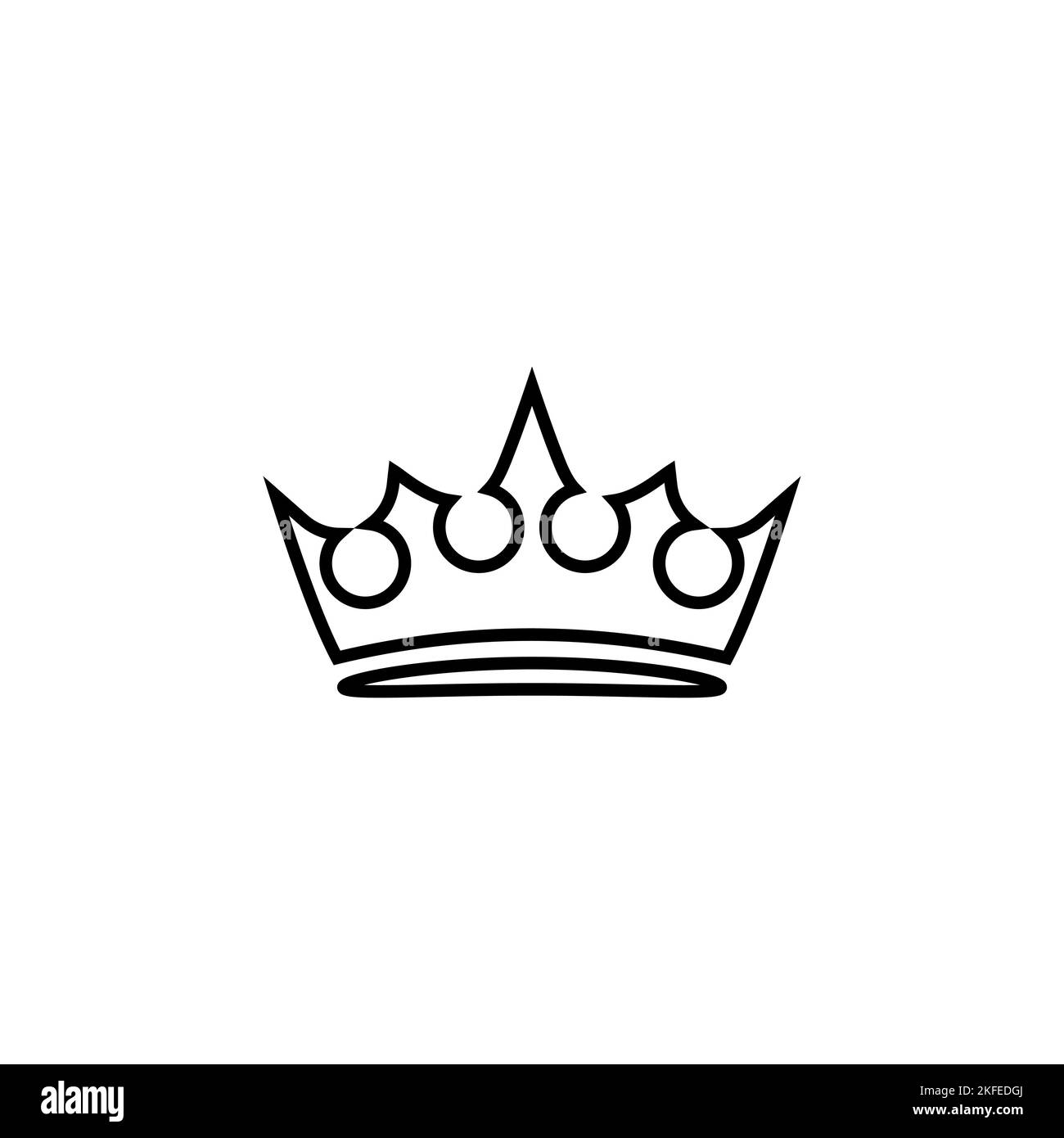 Symbol für schwarzes Diadem. Skizzieren Sie ein heraldisches Diadem von Königen und Macht Stock Vektor