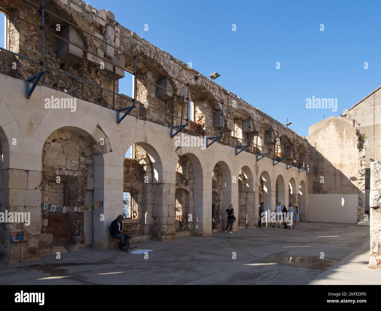 Altstadt und Palastmauern in Split Croatia Stockfoto