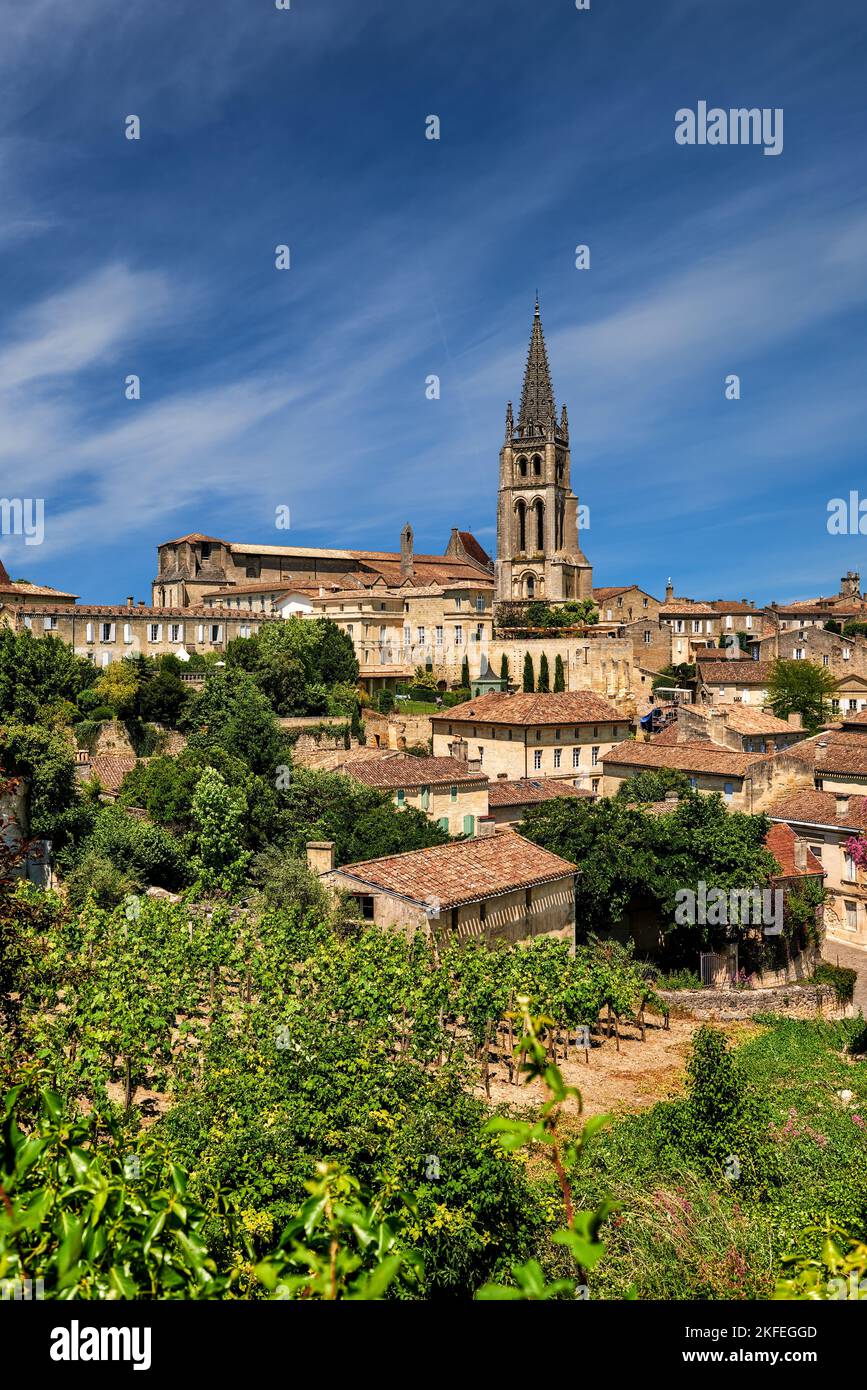Saint Emilion, Gironde, Aquitanien, Frankreich, Europa. Stockfoto