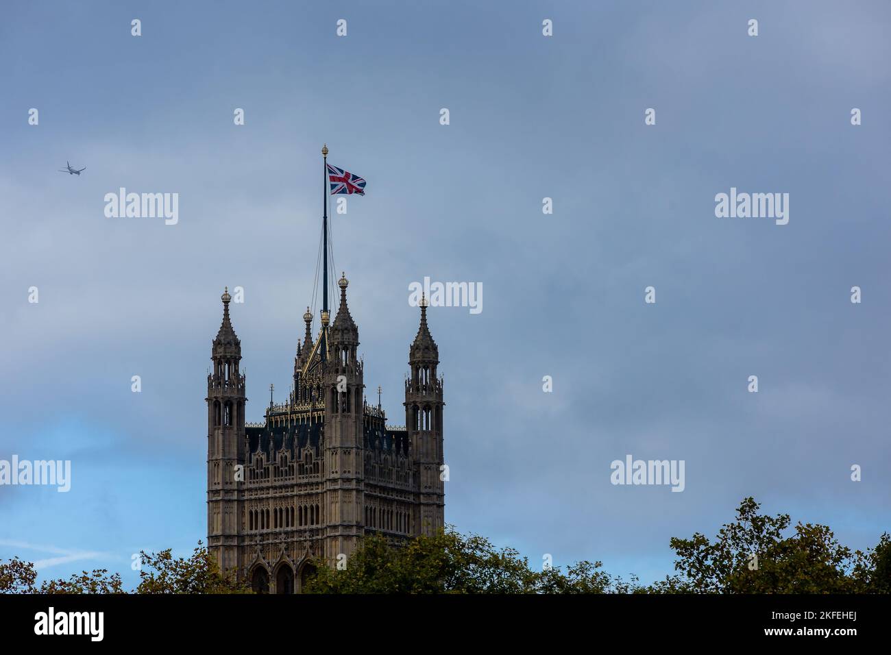 Der Palast von Westiminster in London, England (UK) - Detailansicht Stockfoto
