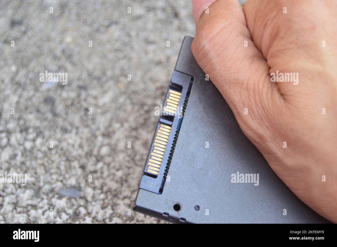 Laptop ssd Disk ist eine moderne Technologie. Weit verbreitet Stockfoto