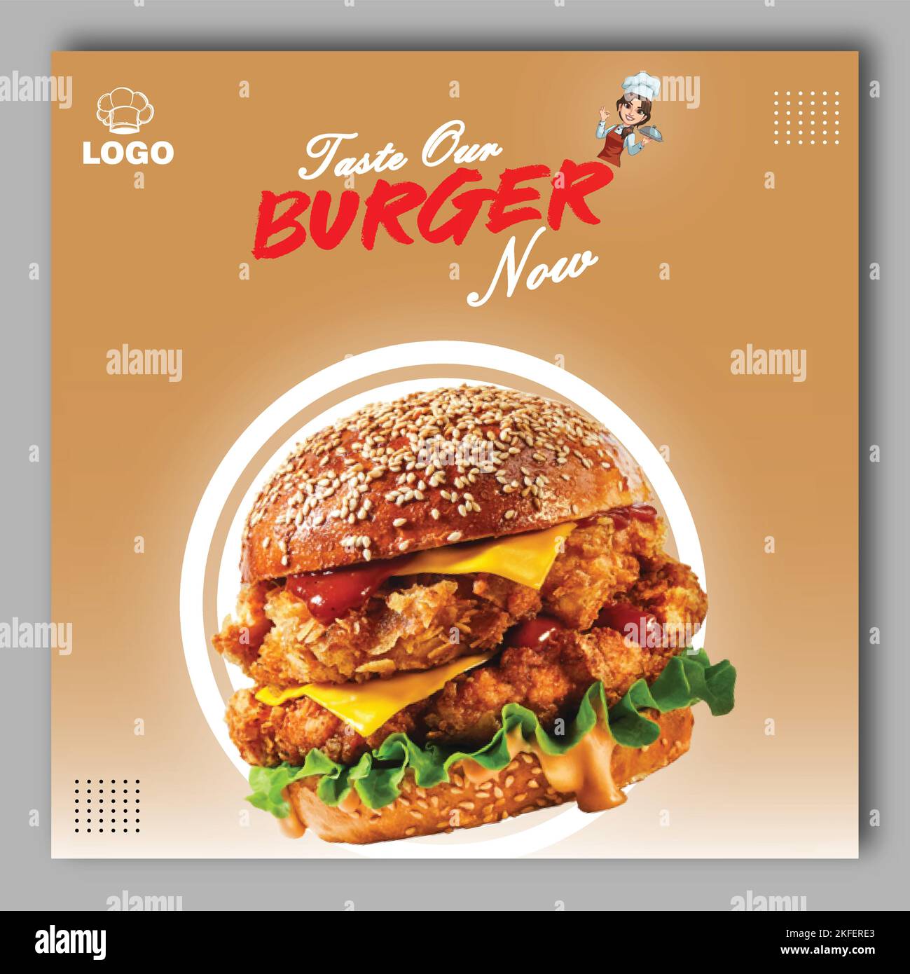 Business Corporate Social Media Post Template Für Burger Restaurant Stock Vektor