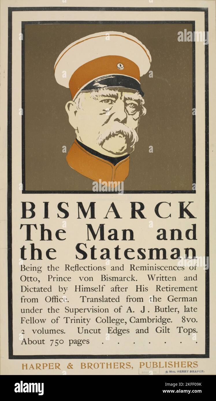 Bismark der Mann und der Staatsmann, c1895 - 1911. Harper Brothers, 1899. Stockfoto