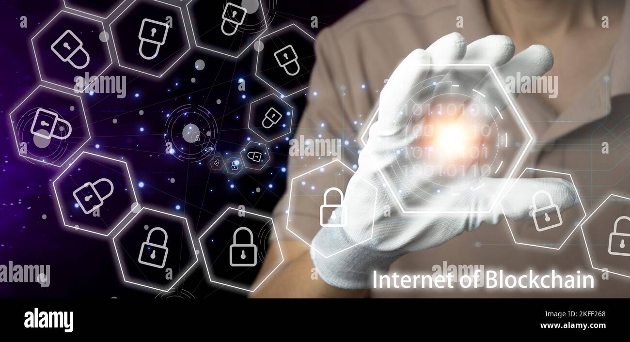 Das Konzept des Blockchain-Internets ist ein wirklich unreguliertes dezentrales System. Stockfoto