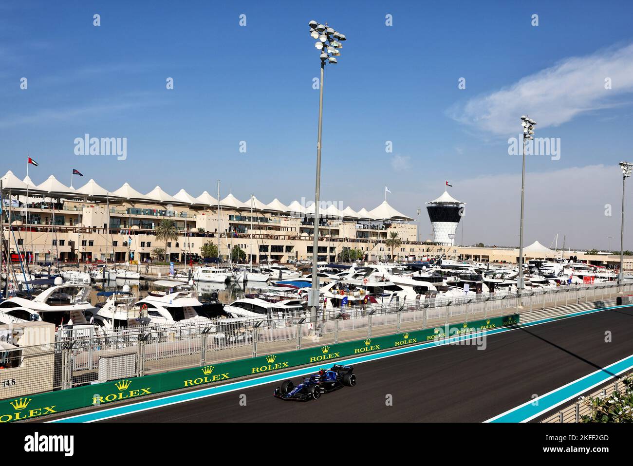 Logan Sargeant (USA) Williams Racing FW44 Academy Driver. Abu Dhabi Grand Prix, Freitag, 18.. November 2022. Yas Marina Circuit, Abu Dhabi, VAE. Stockfoto