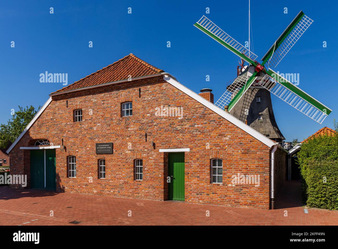 Windmühle Accum, Ostfriesland, Niedersachsen, Deutschland Stockfoto