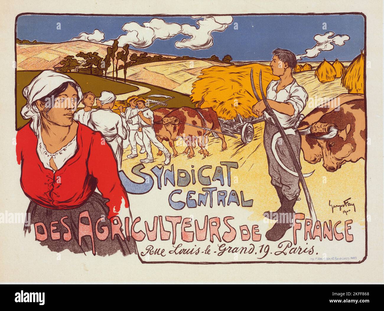 Affiche pour le "Syndicat Central des Agriculteurs de France", c1900. [Herausgeber: Imprimerie Chaix; Ort: Paris] Stockfoto