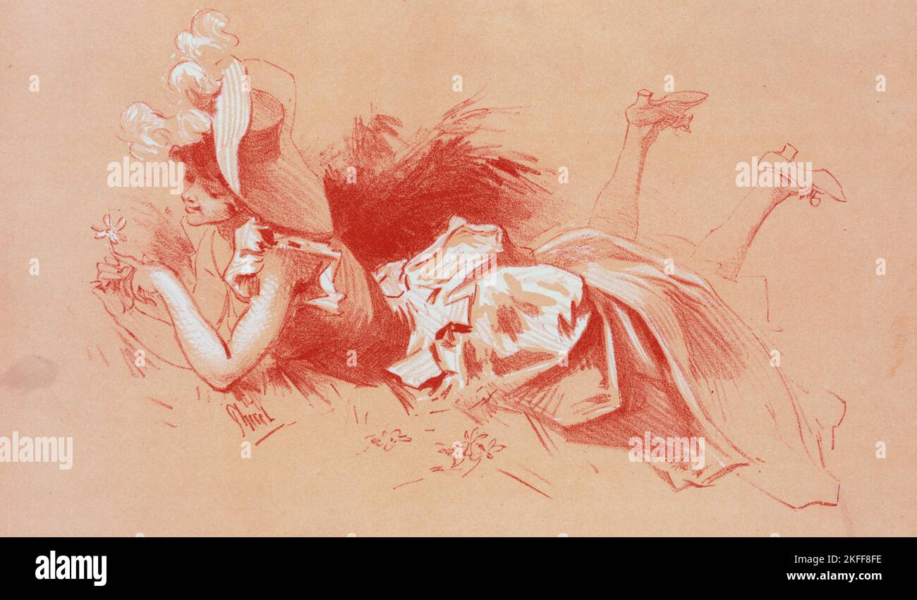 Dessin original pour les „Ma&#xee;tres de l'Affiche“, c1898. [Herausgeber: Imprimerie Chaix; Ort: Paris] Stockfoto