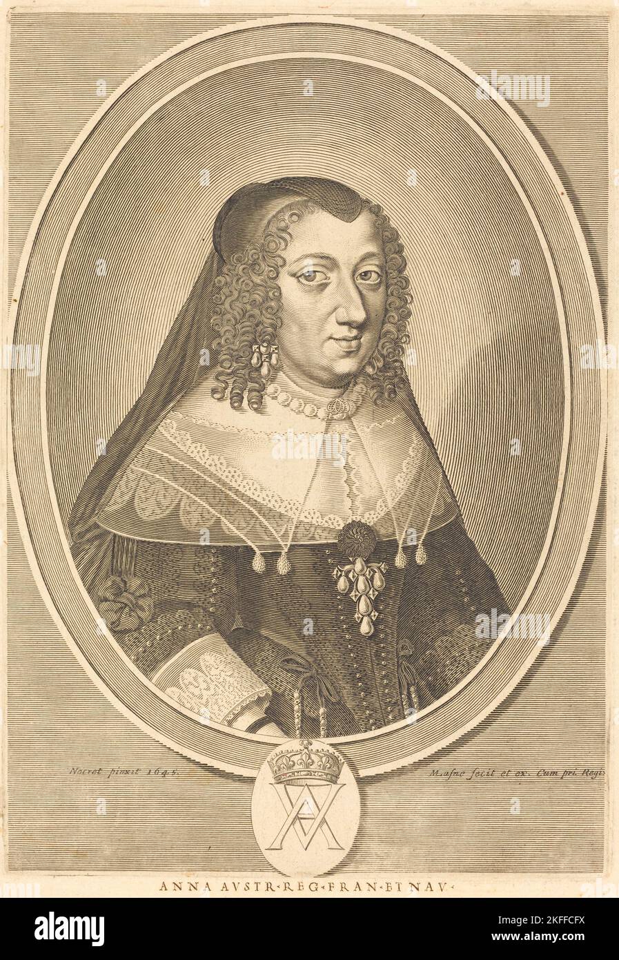 Anne von Österreich, in oder nach 1645. Stockfoto