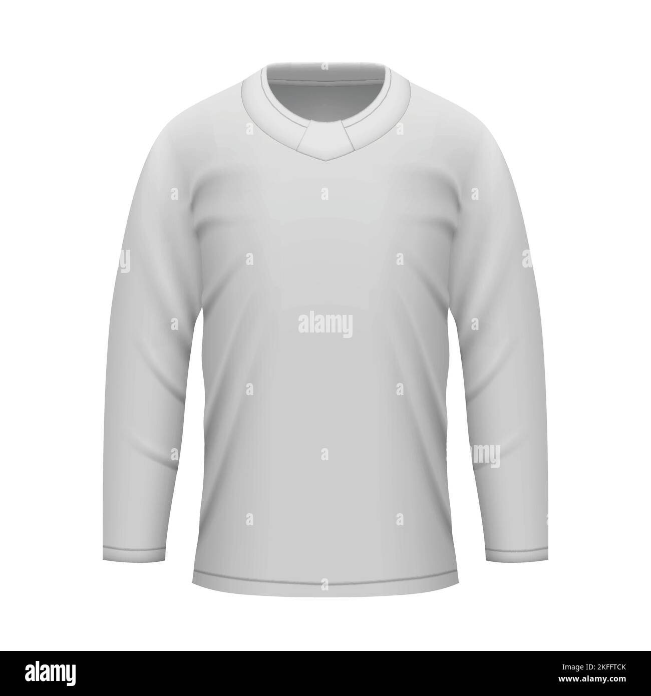 3D realistische T-Shirt-Blanko-Vorlage mit Langarm für Ice Hoskey Trikot Stock Vektor 3D realistische T-Shirt-Blanko-Vorlage mit Langarm für Ice Hoskey Trikot Stock Vektor